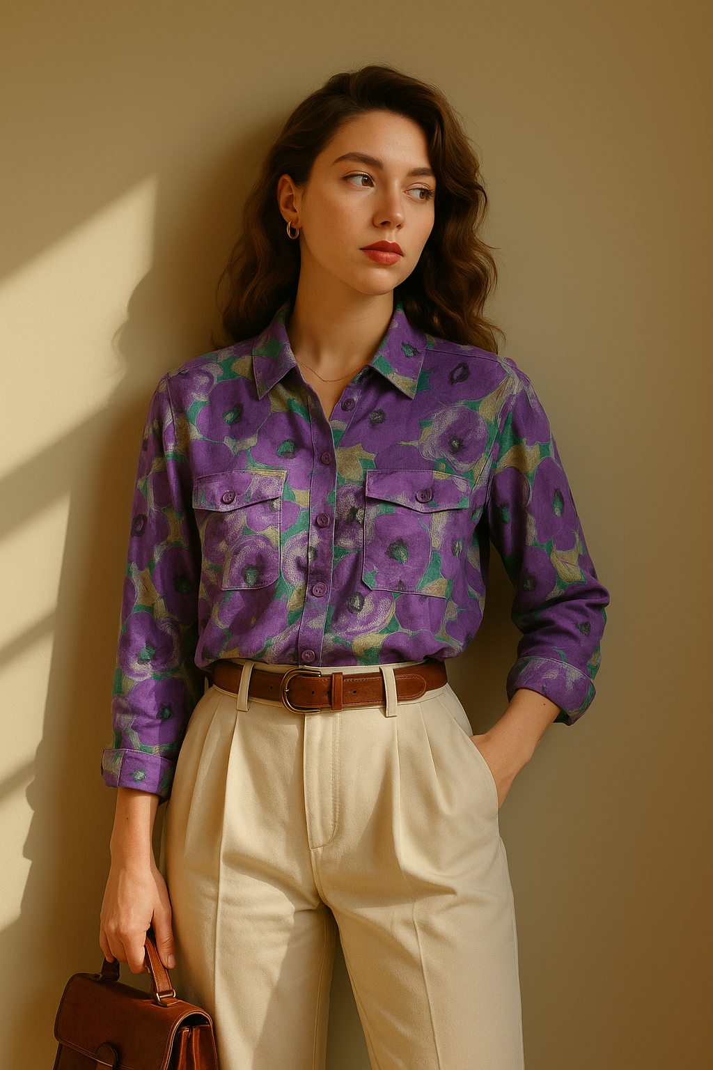 Etnik Purple Salaş Gömlek