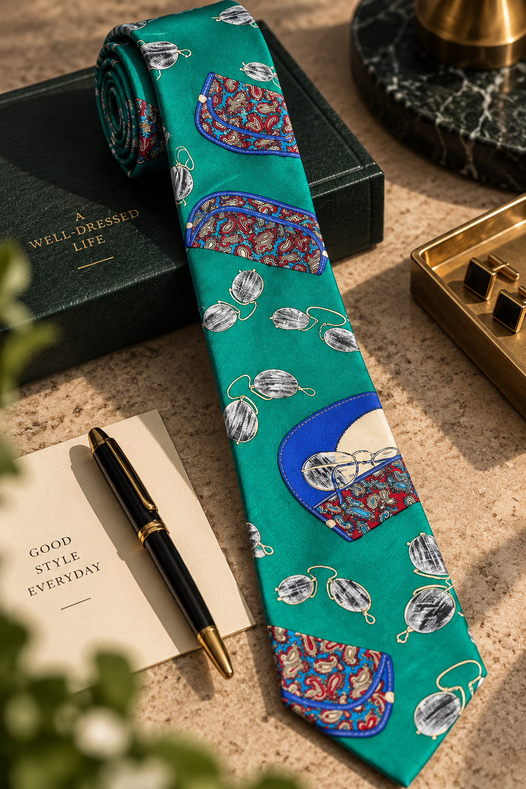 Glasses&Paisley Kravat