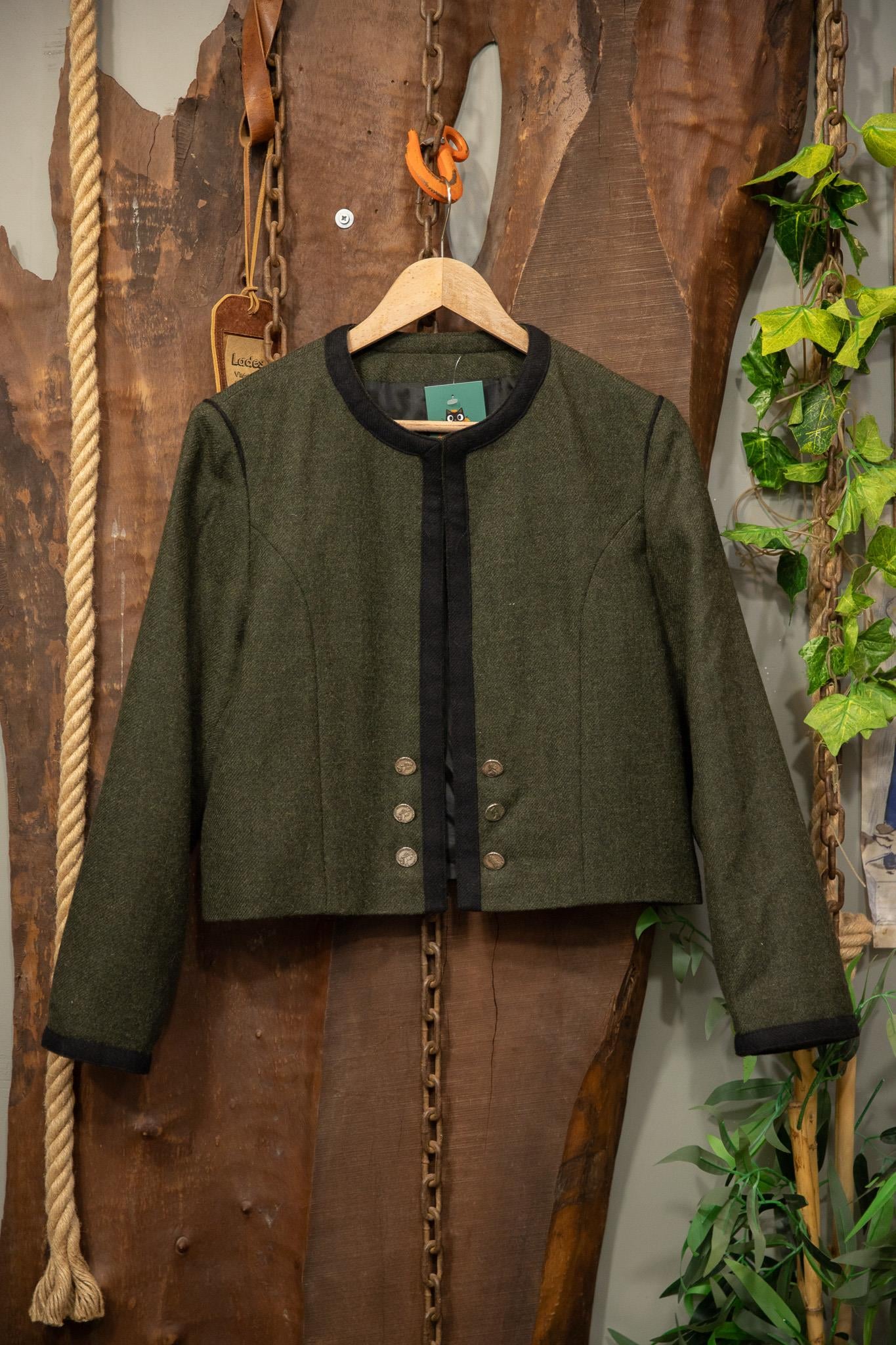 Haki Olive Wool Bolero Ceket