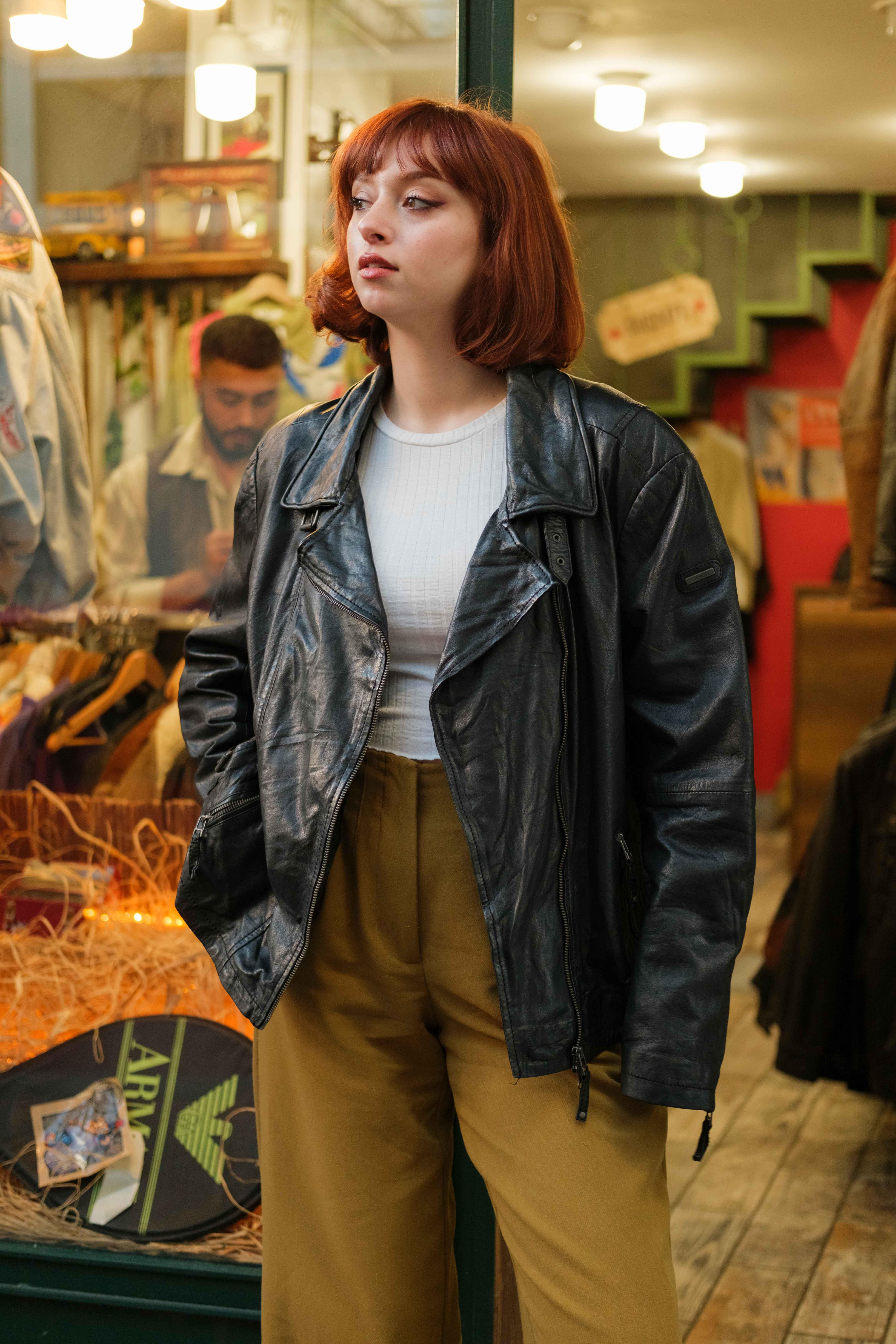 İtalian Biker Model Kadın Deri Ceket