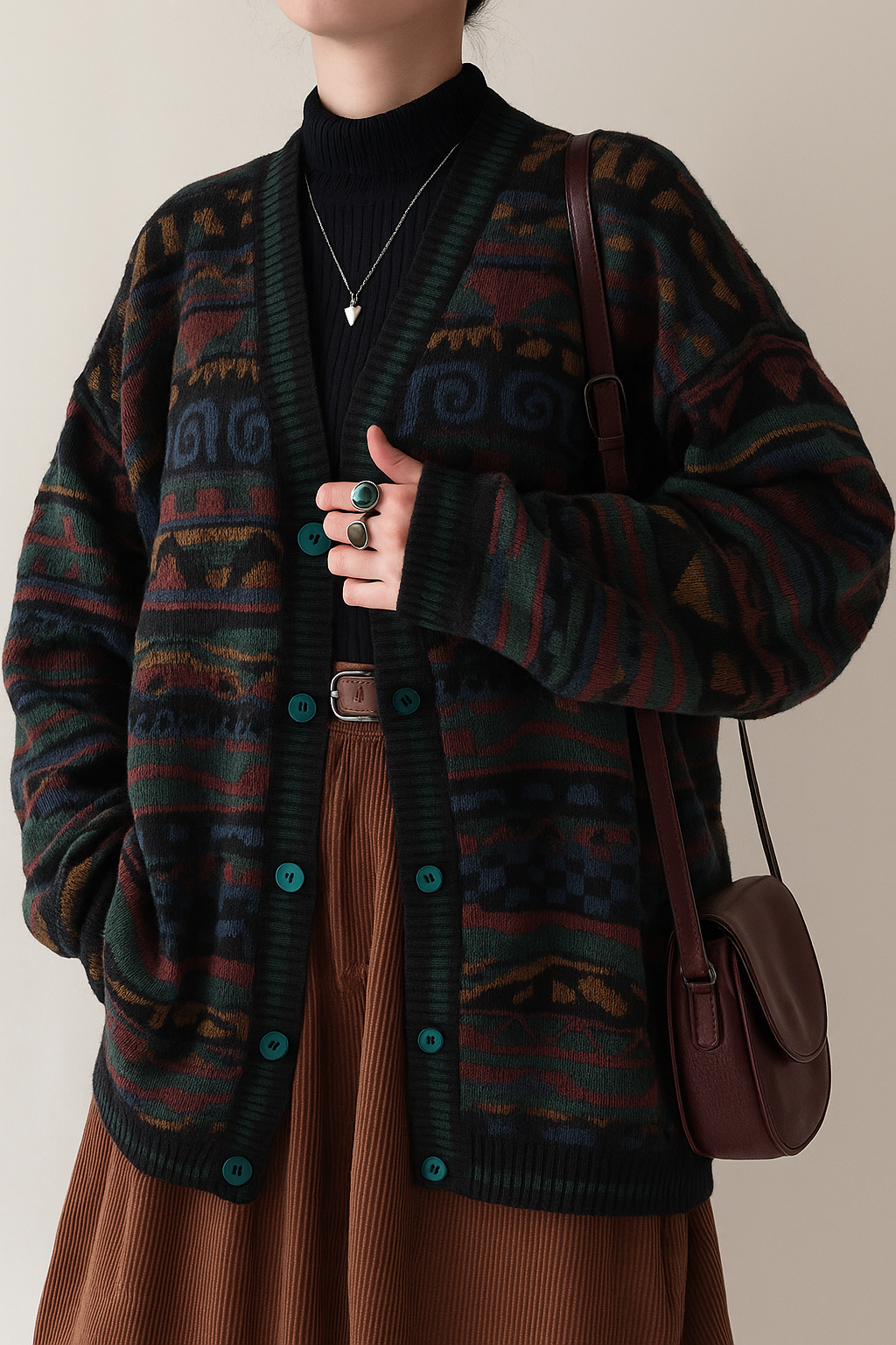 İtalian Etnik Wool Hırka