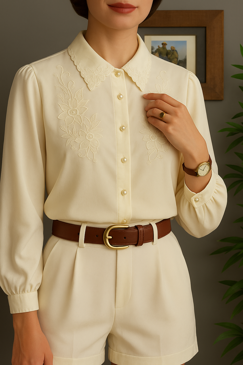 Nakışlı Paris Kadın Gömlek