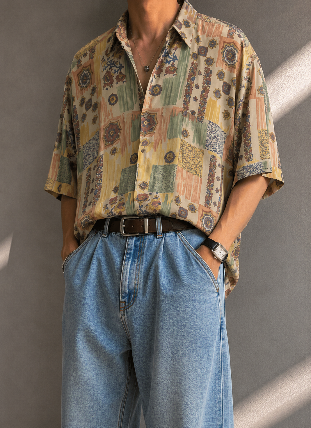 Nostalgic Oversize Etnik Gömlek