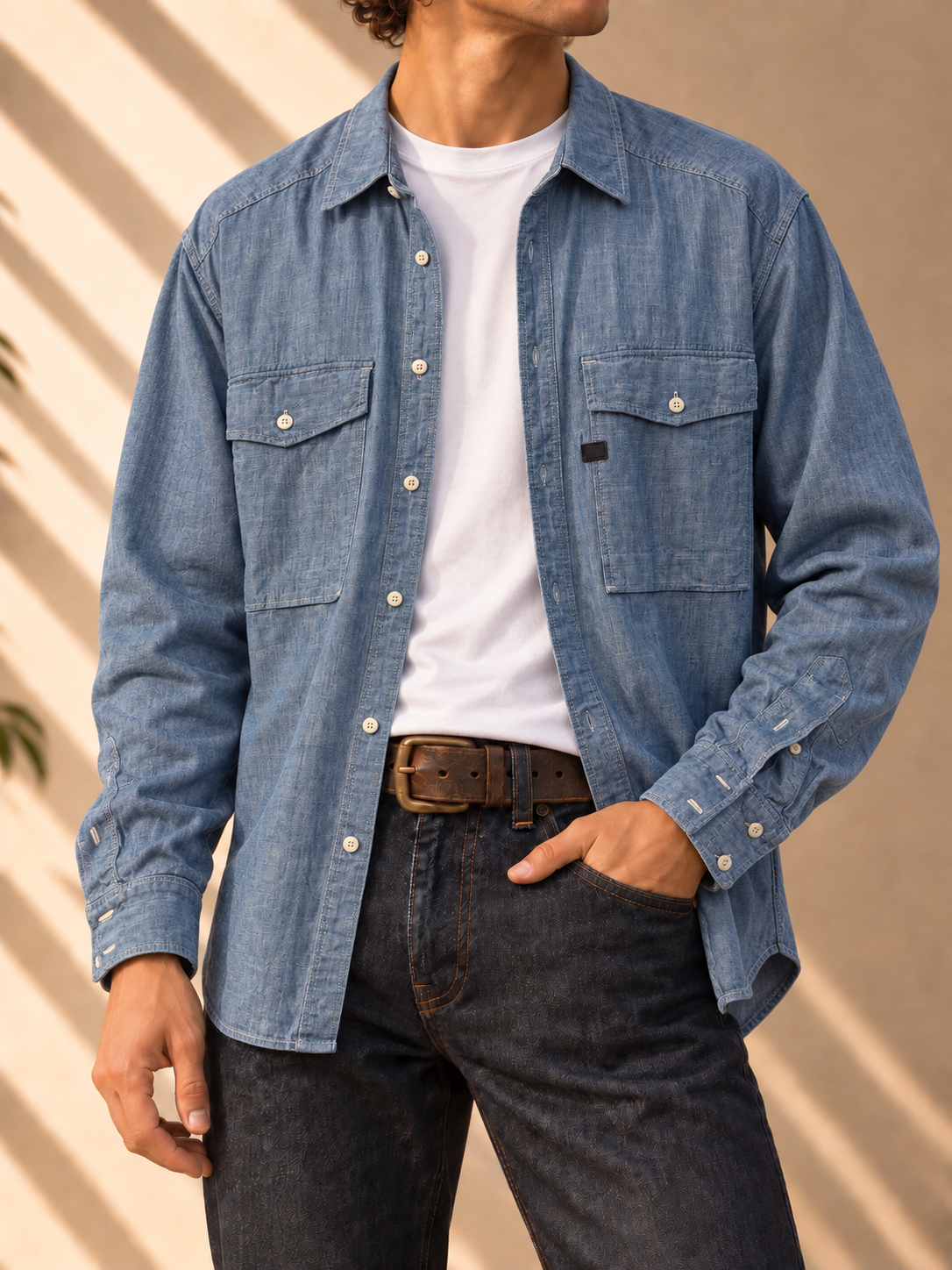 Original G-Star Çift Cepli Denim Gömlek