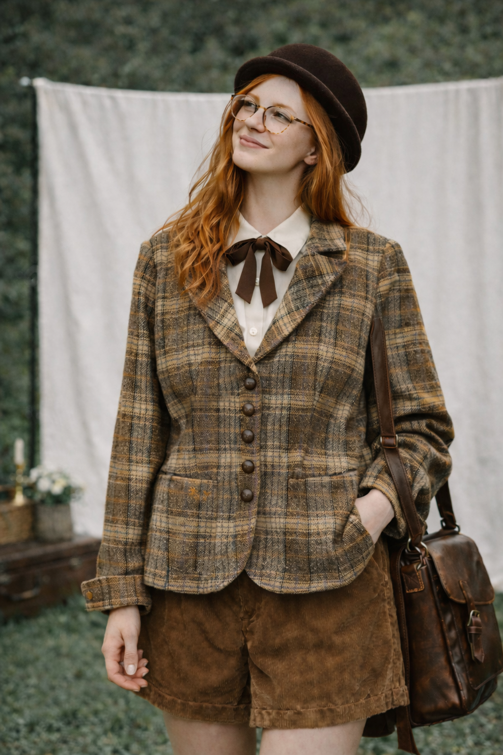 Orwell Brown Cropped Wool Ceket