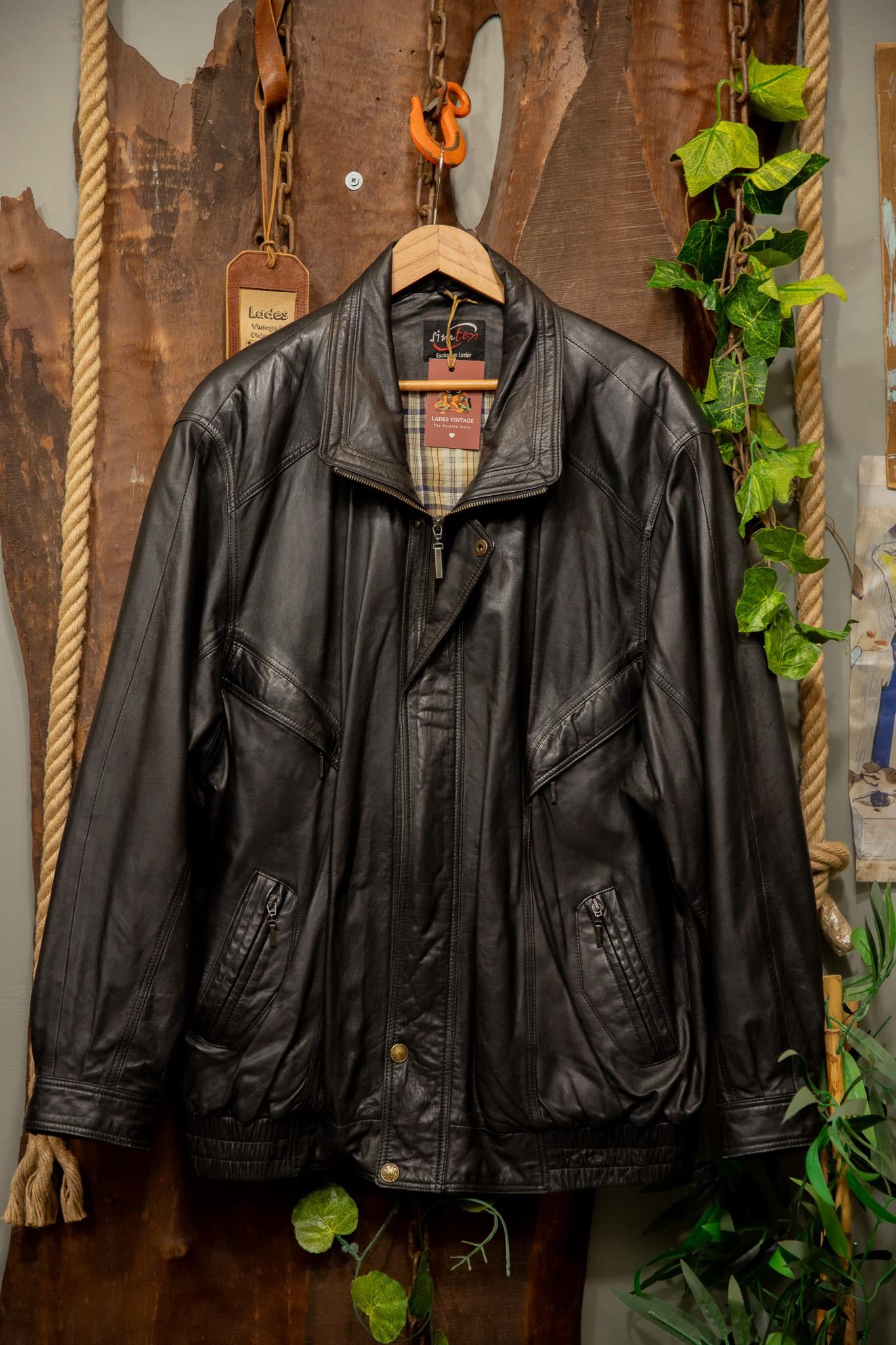 Oversize American Bomber Deri Ceket