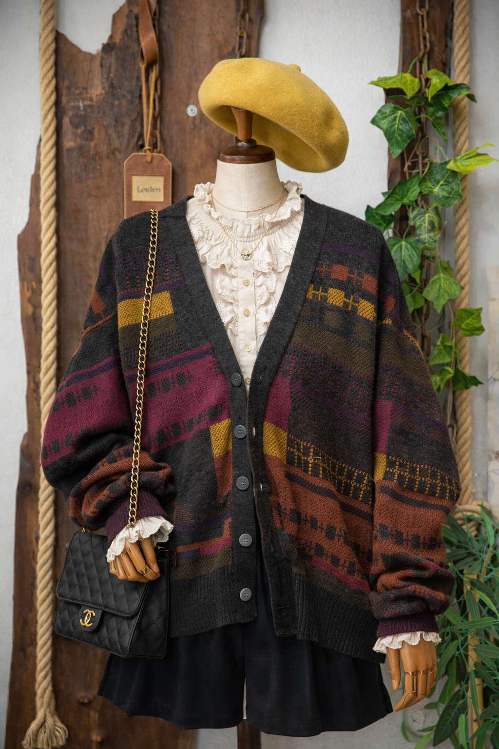 Oversize Etnik Wool Hırka