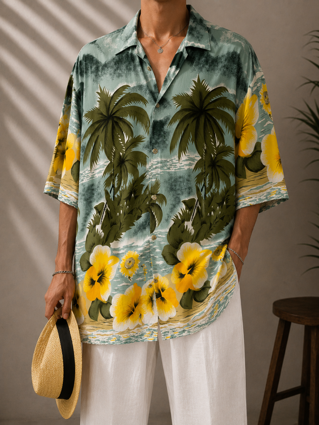 Oversize  Hawaii Gömlek