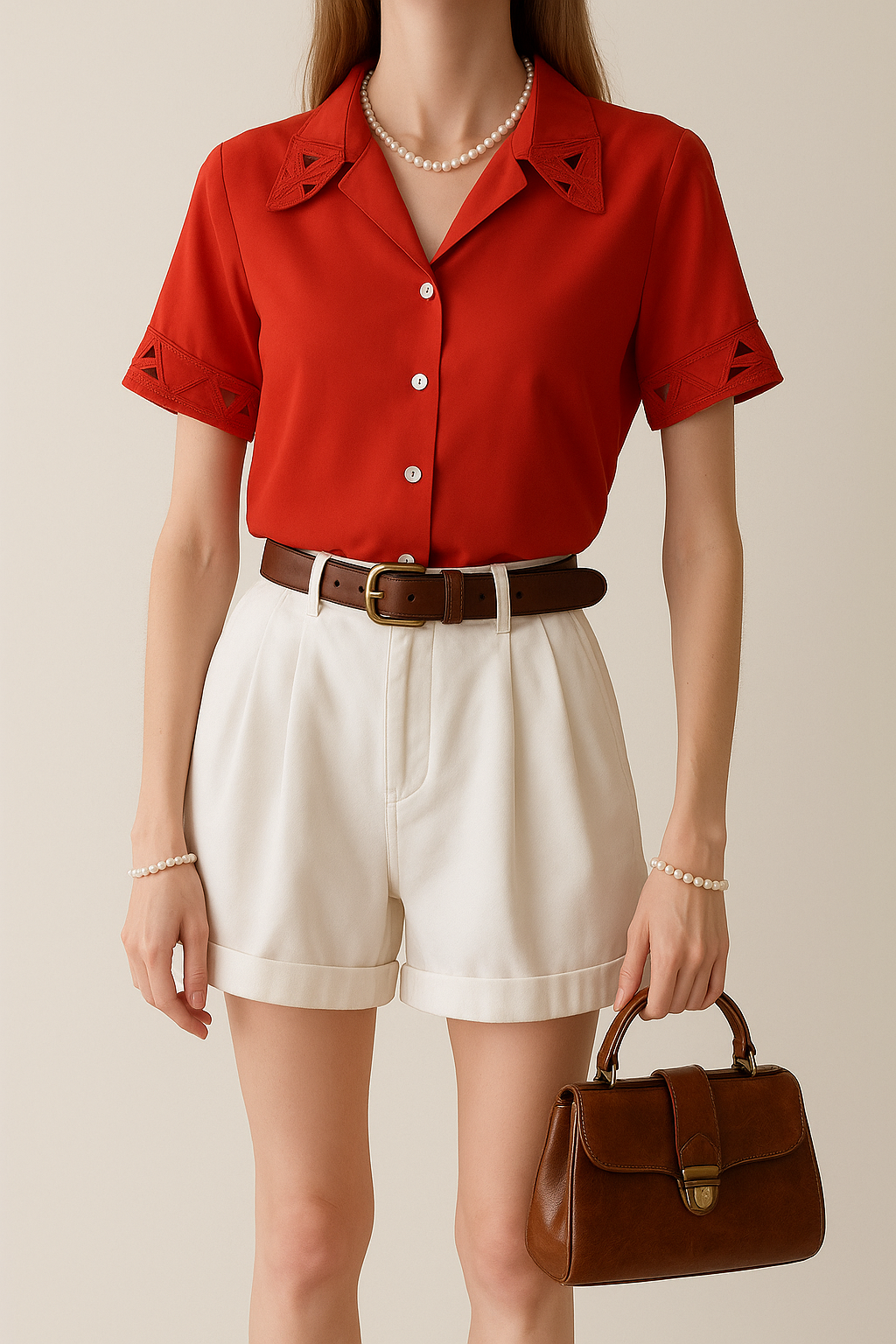 Paris 90s Red Kadın Gömlek