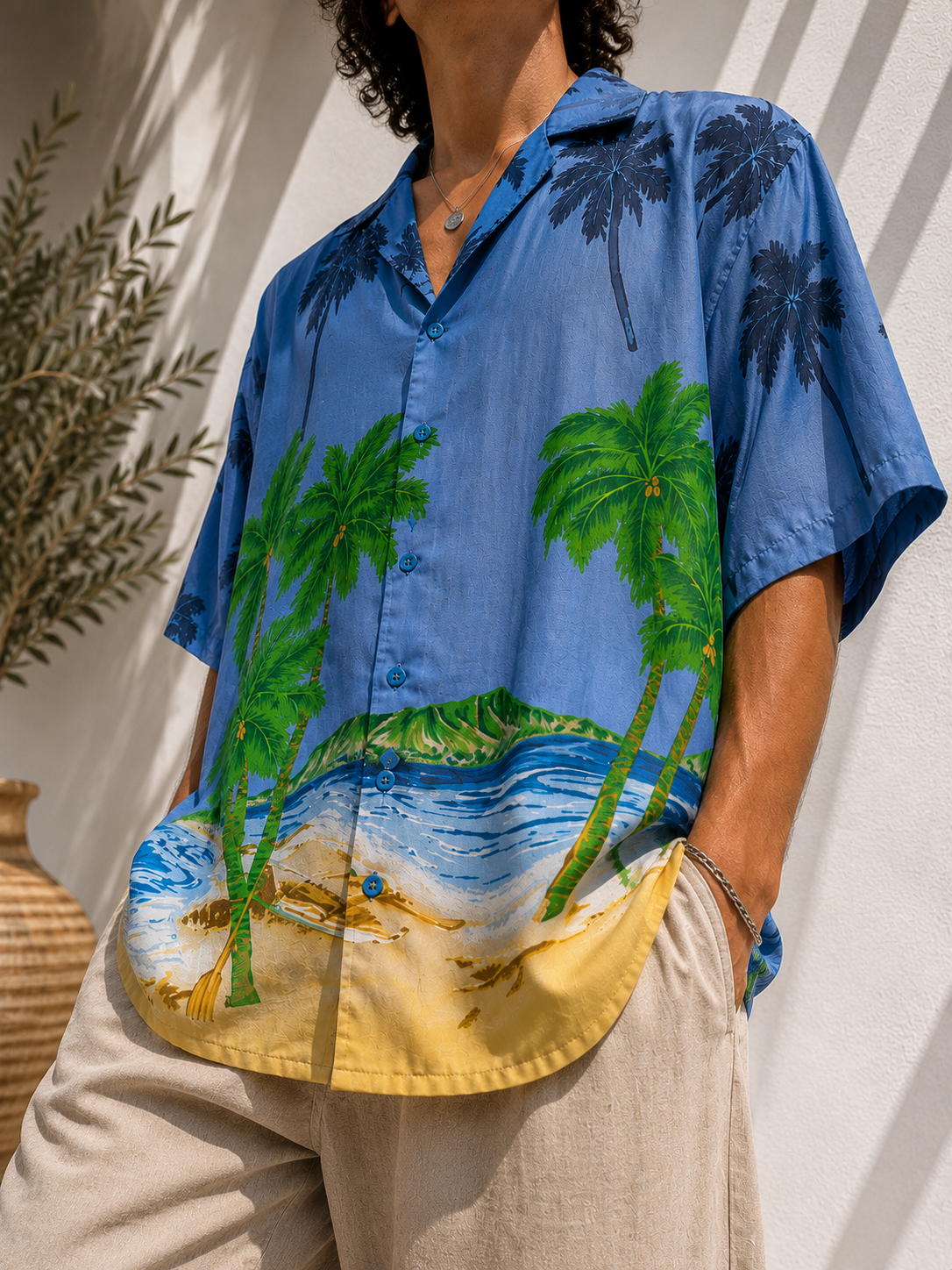 Plaj Desen Hawaii Gömlek
