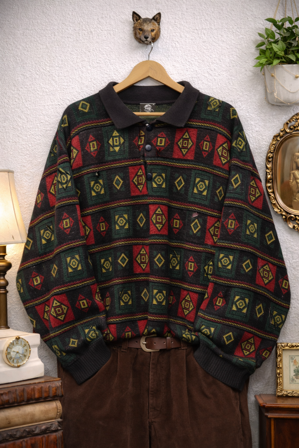Polo Yaka Etnik Kazak