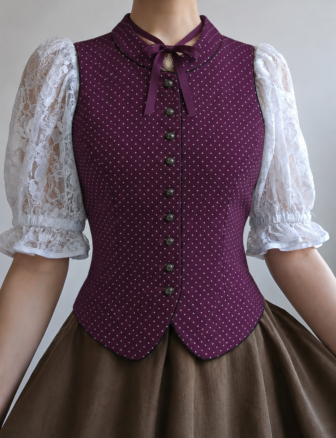 Purple Polka Vest Yelek