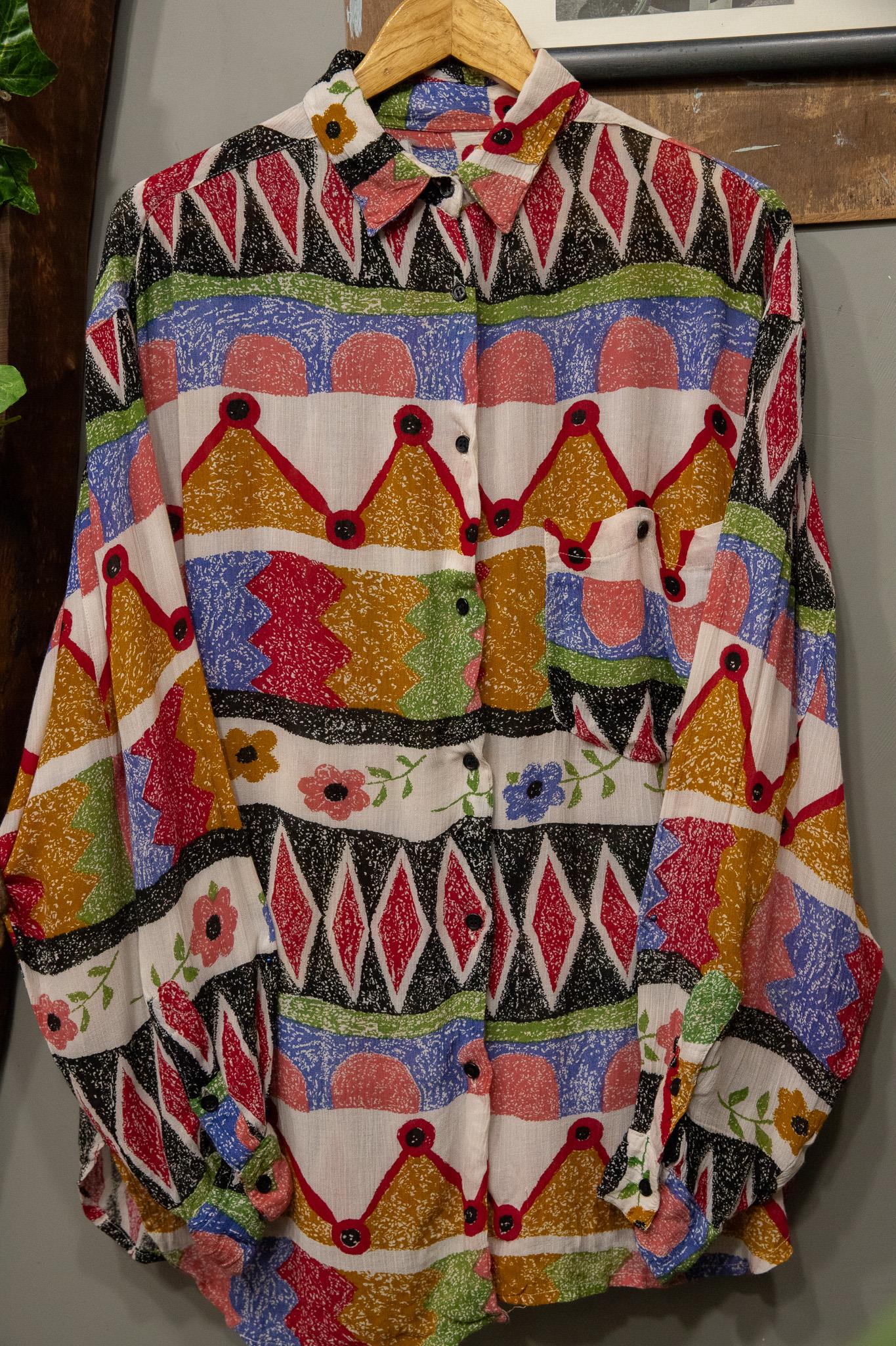 Salaş Kalıp Etnik 90s Gömlek