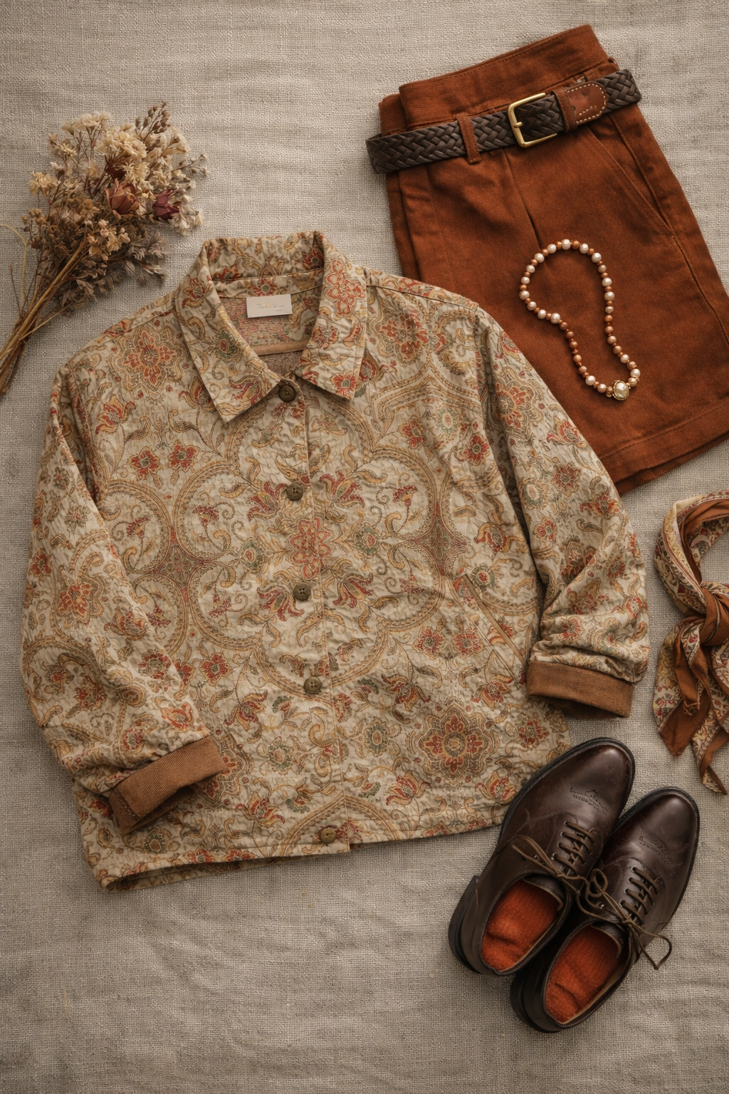 Shiniy Paisley 90's Parlak Ceket