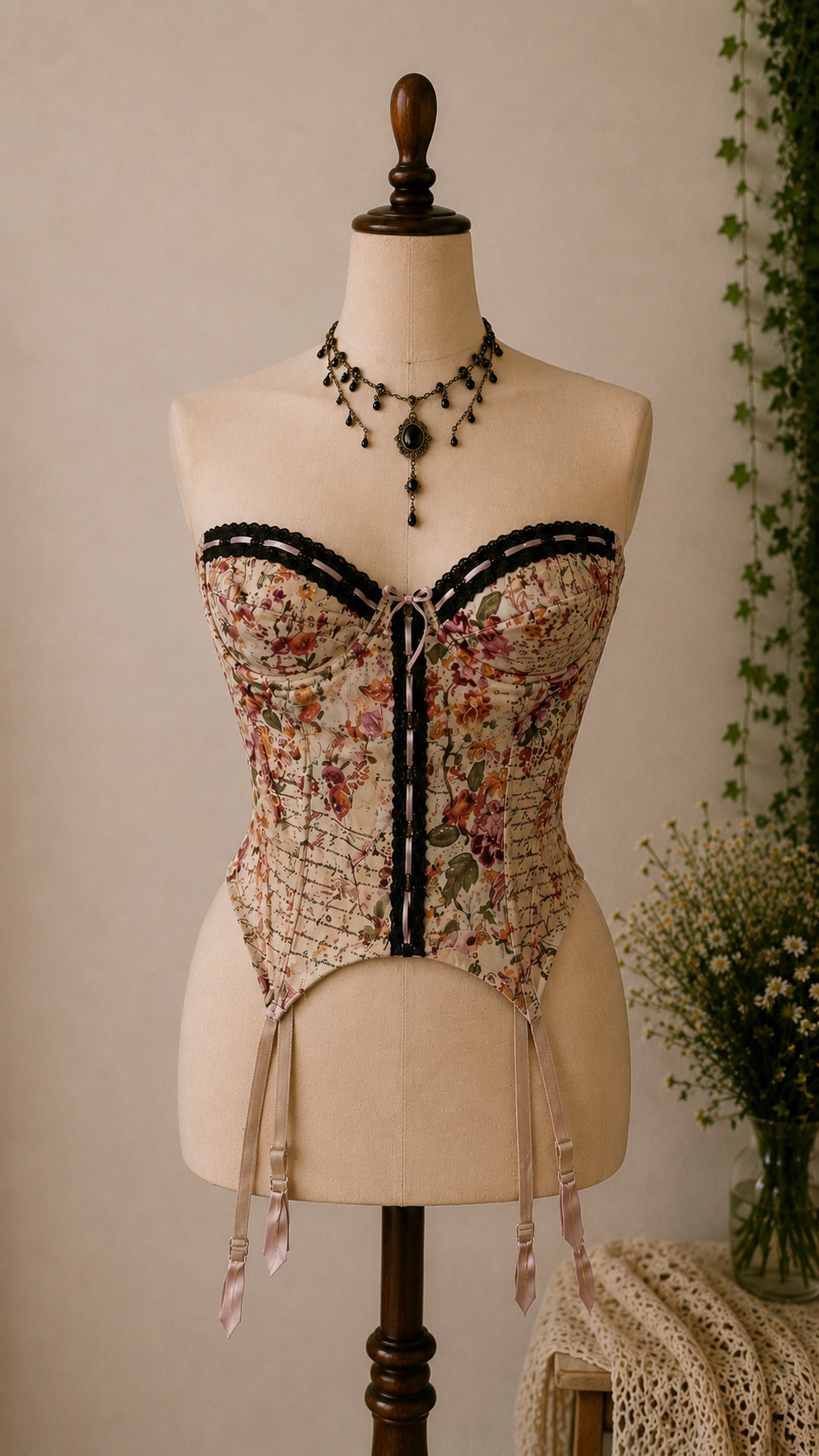 Soft Girl Floral Korse