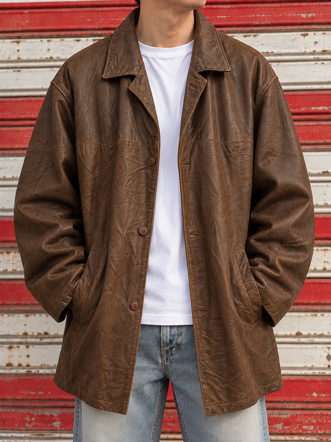 TRAPPER Original Brown Blazer Deri Ceket