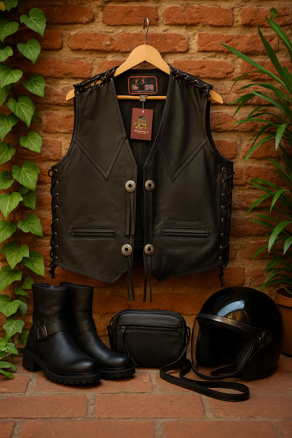U.S.A Rugged Leather Vest 