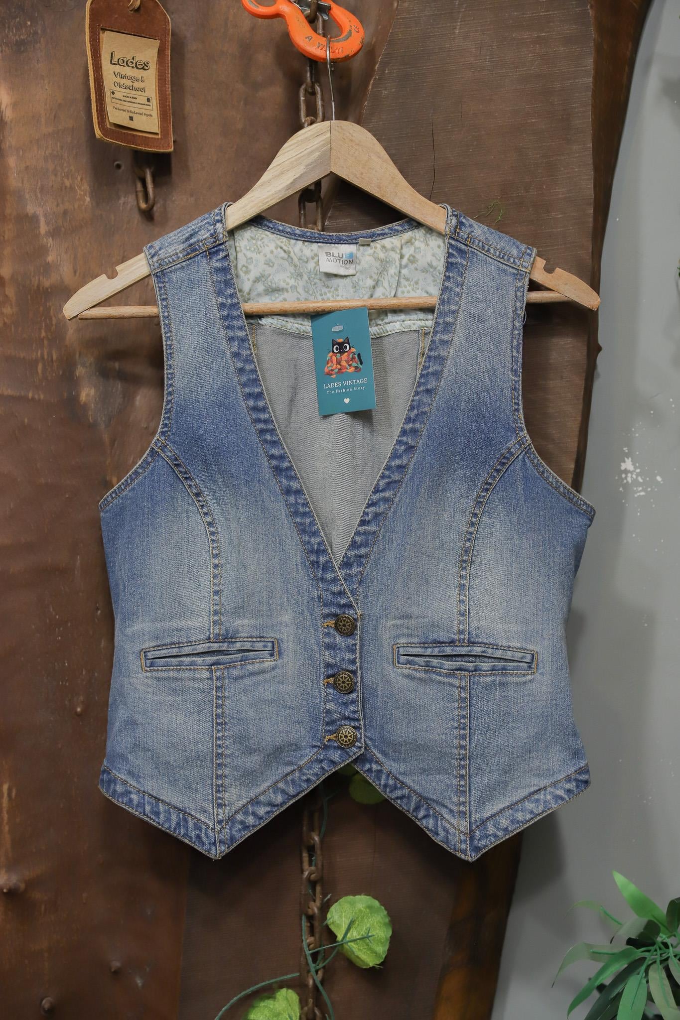 Vest Blue 90's Kot Yelek/Ceket