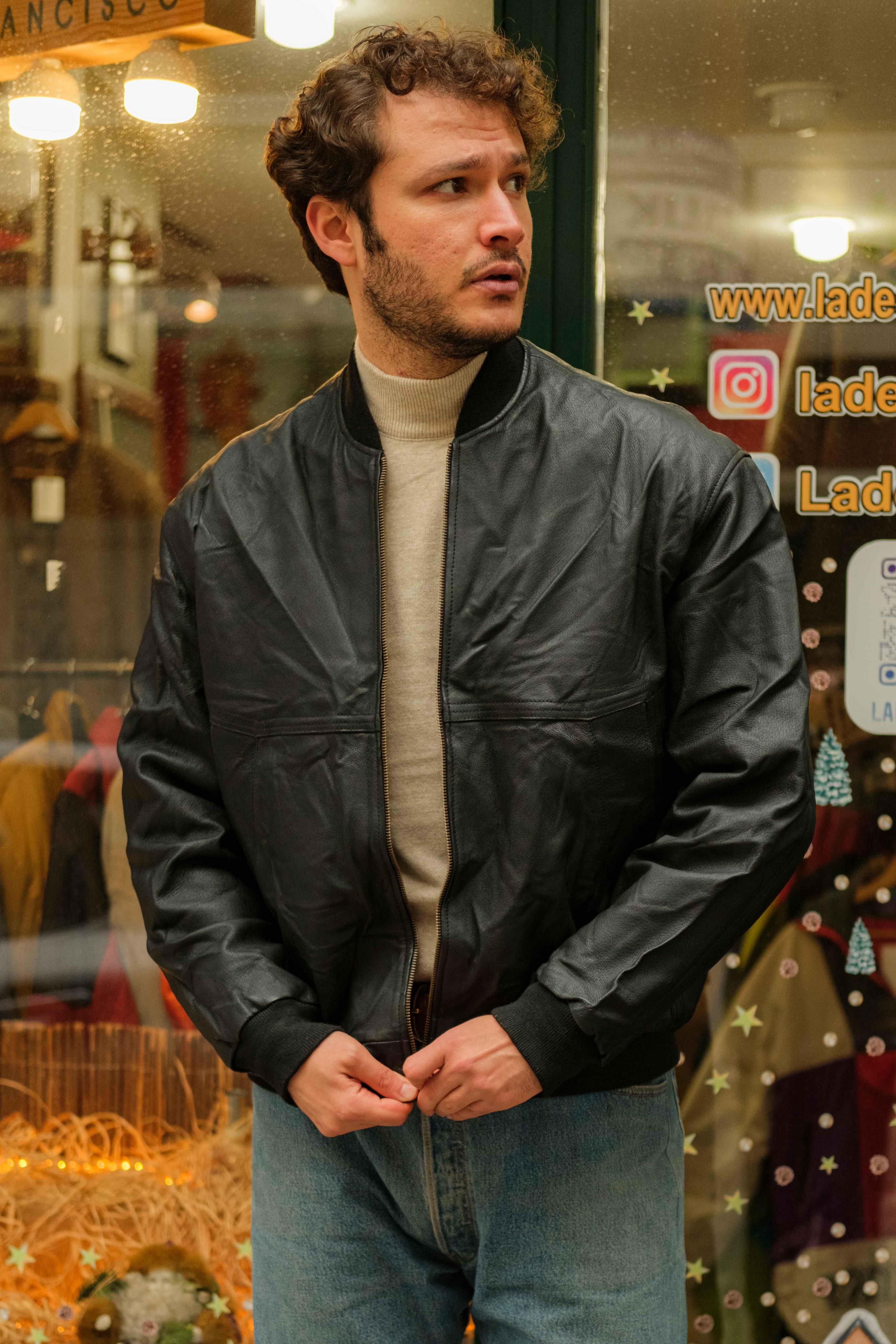 VİNTAGE BOMBER DERİ CEKET