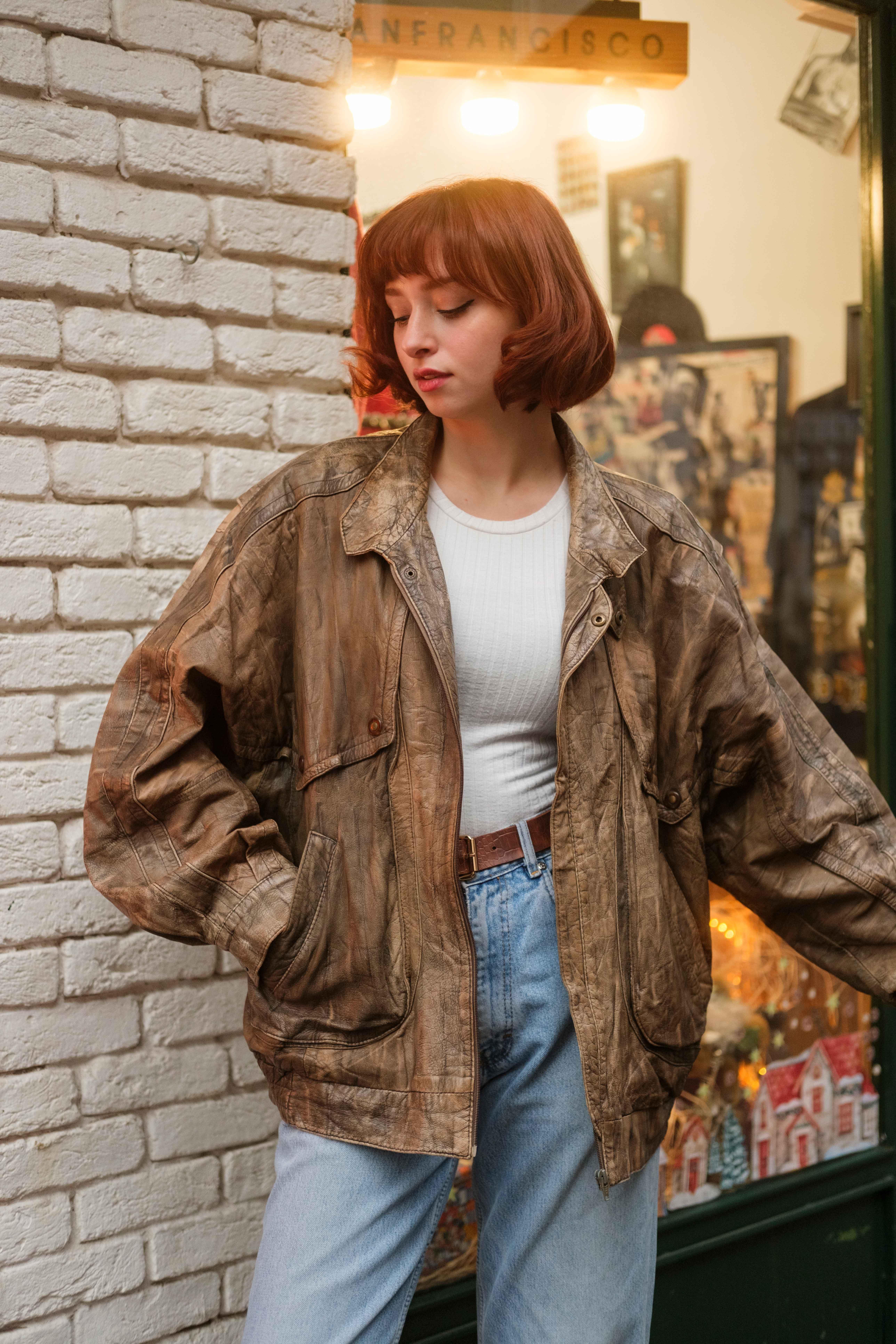 VİNTAGE ESKİTME MODEL UNİSEX CEKET