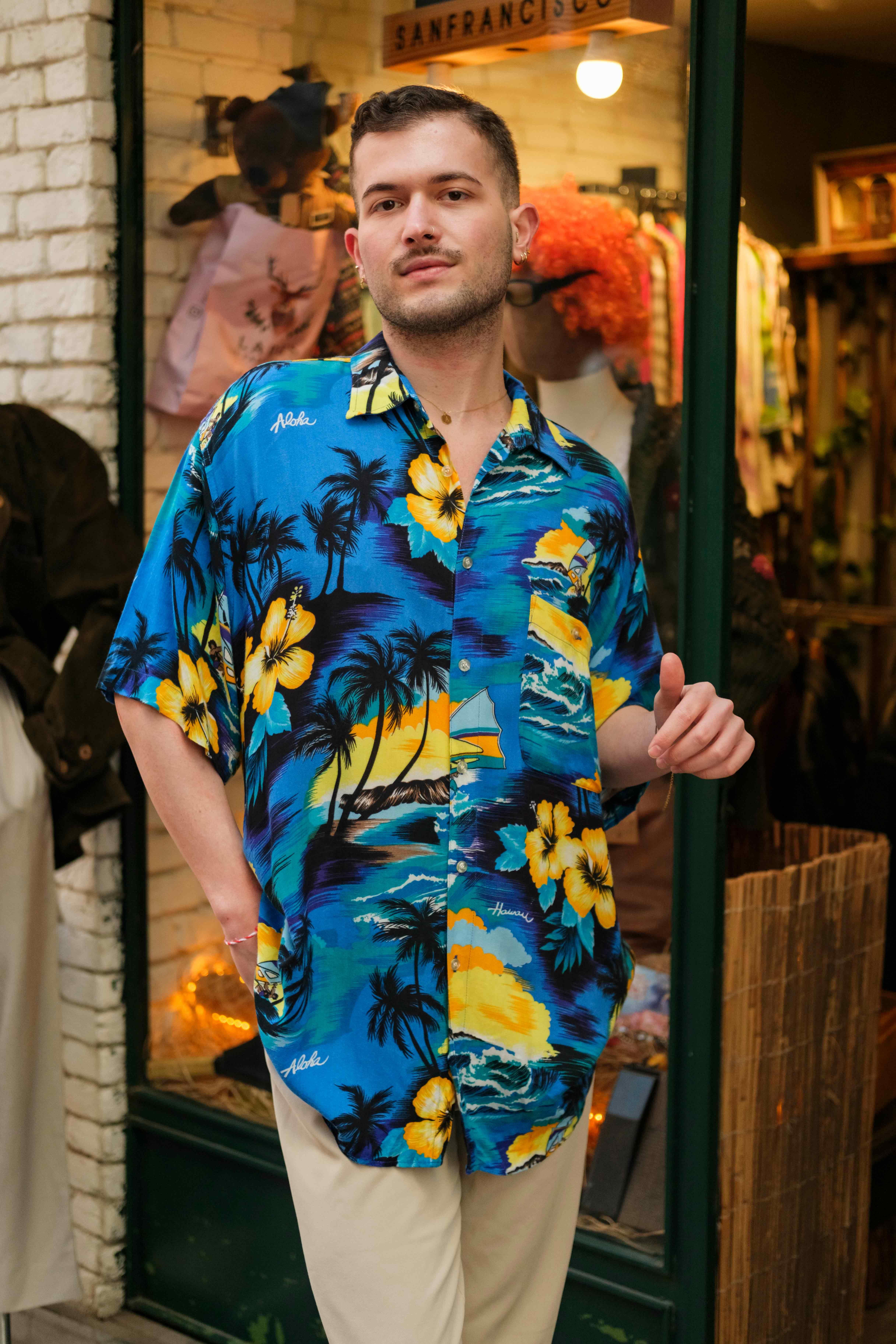 Vintage Hawaii Casual Unisex Gömlek
