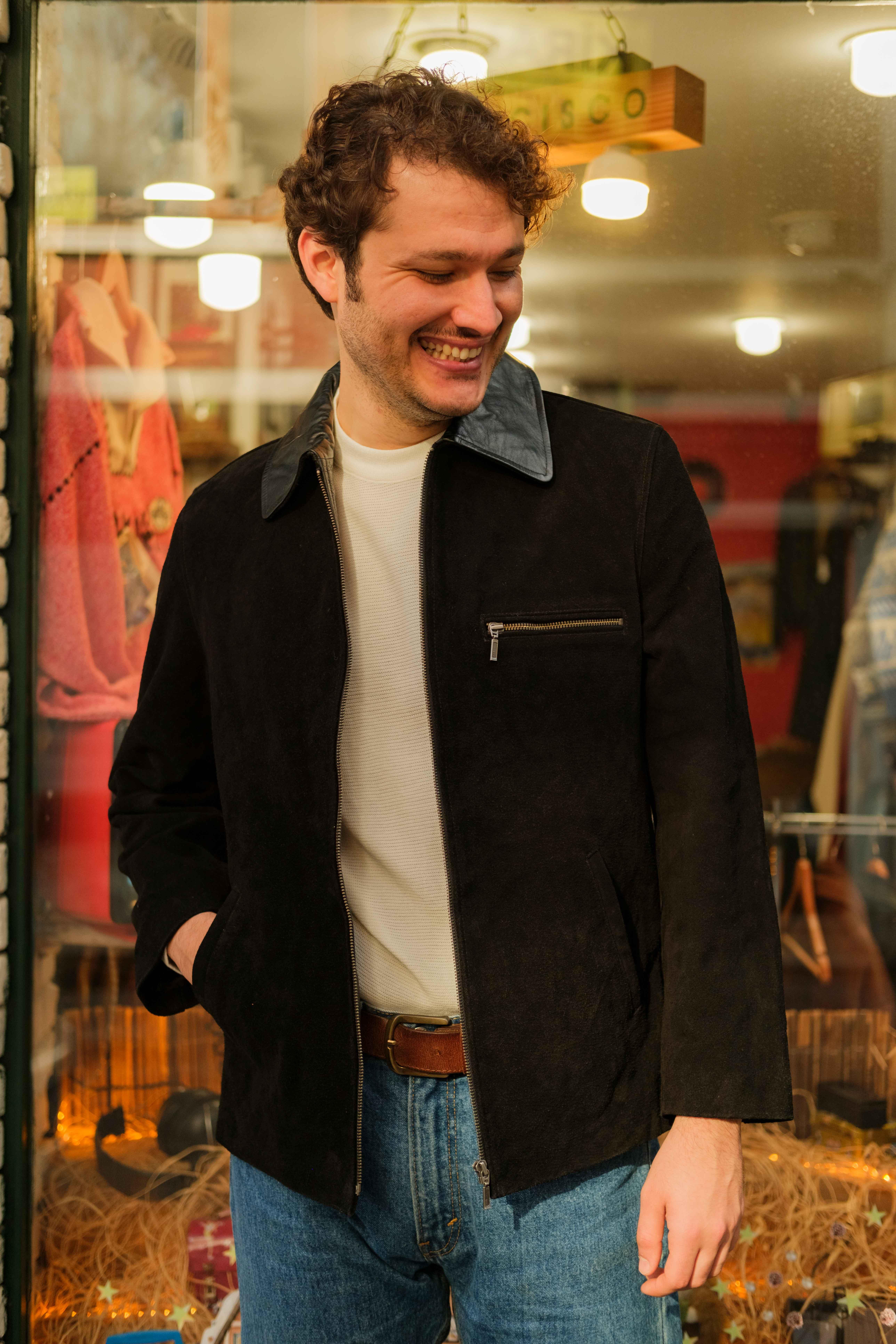 Vintage İtalian King's Duck Biker Unisex Deri Ceket