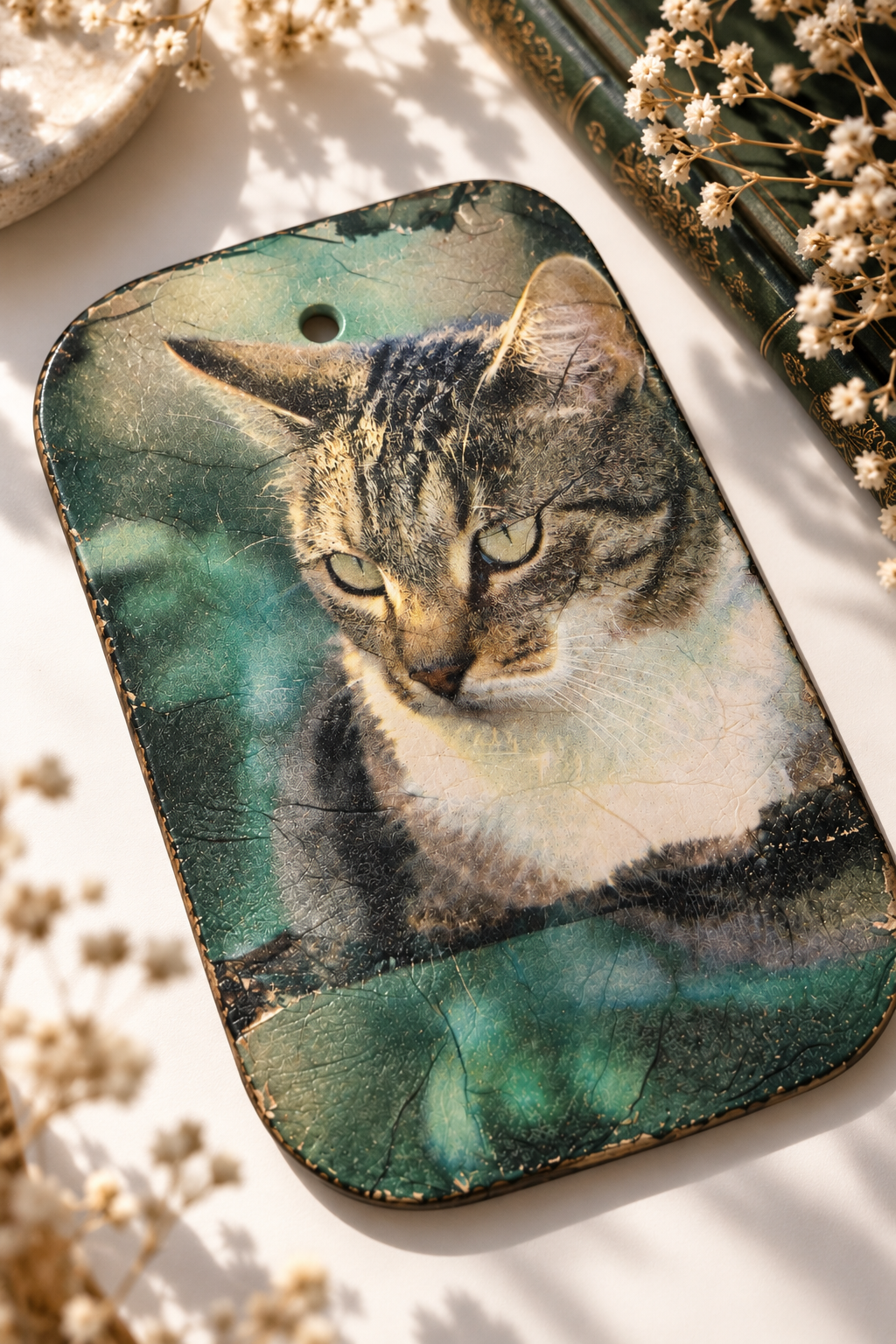 Vintage Kedi Desenli Duvar Dekoru