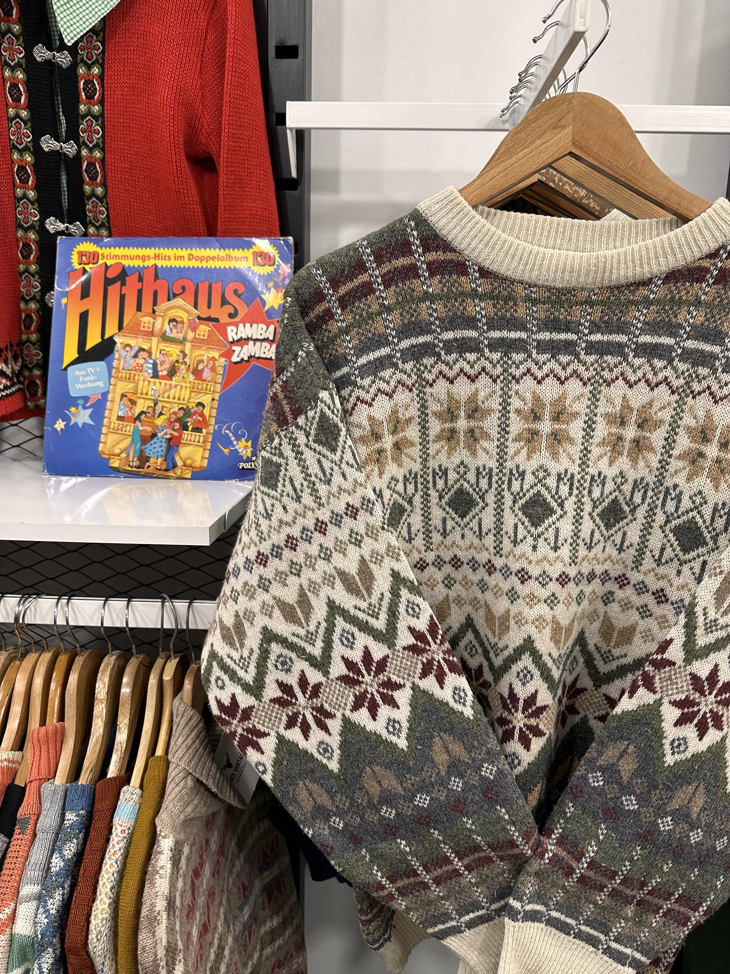 Vintage Shetland Örme Kazak