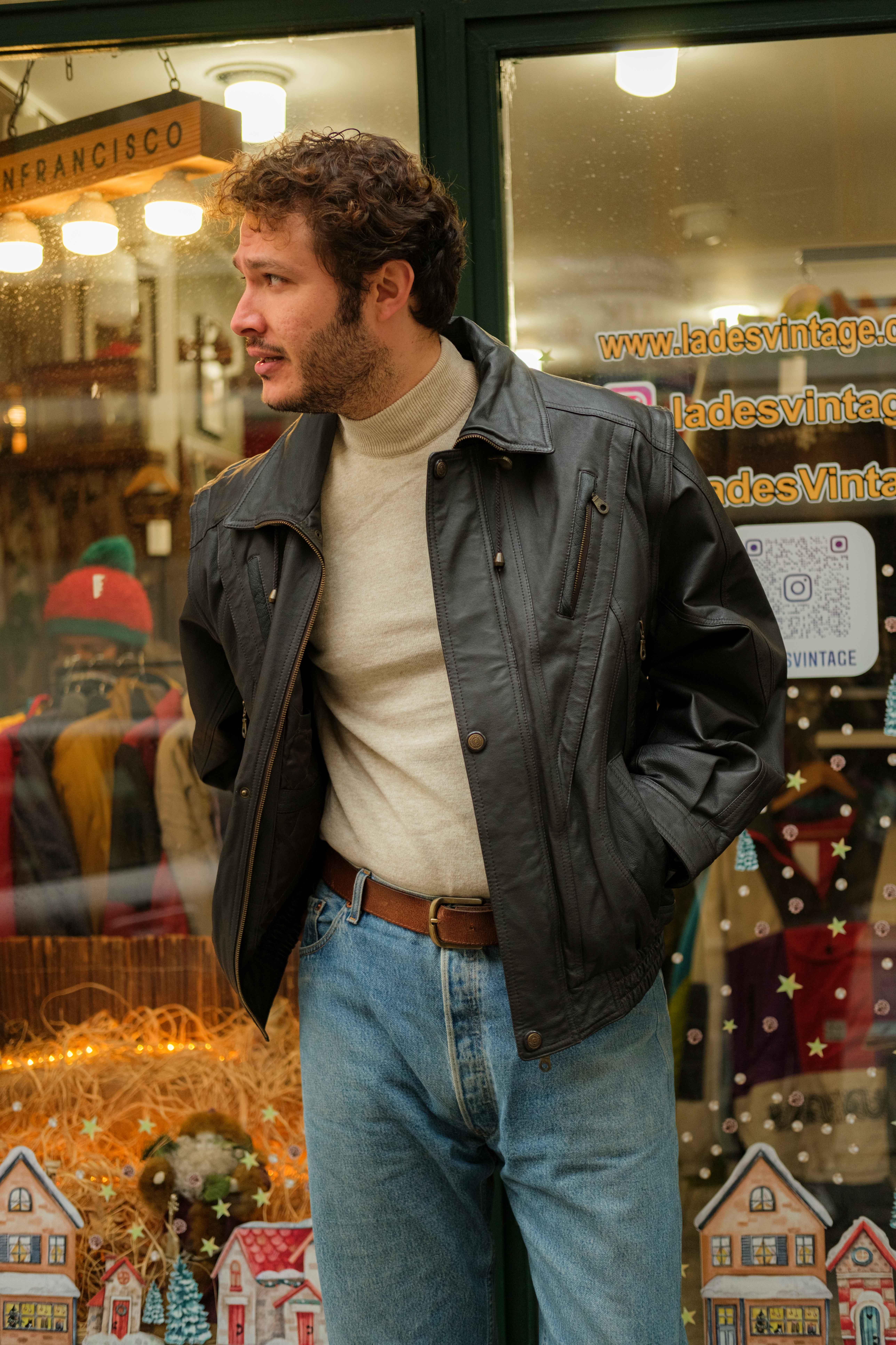 Vintage Smooth City Bomber Unisex Deri Ceket