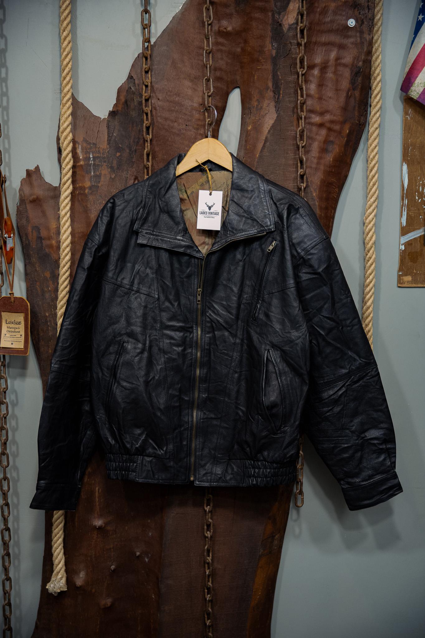Vintage Unisex Bomber Deri Ceket
