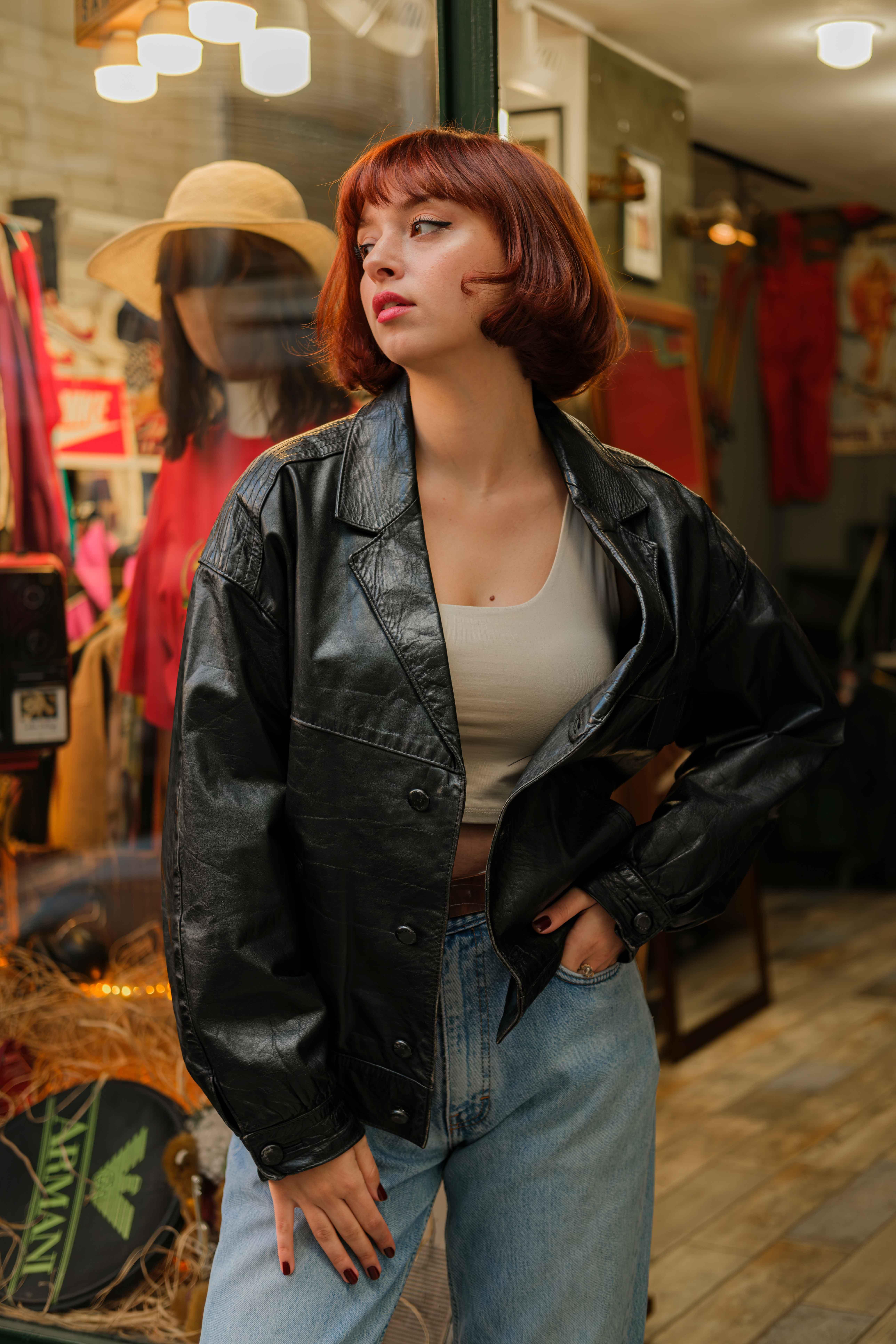 VİNTAGE  UNİSEX DERİ CEKET