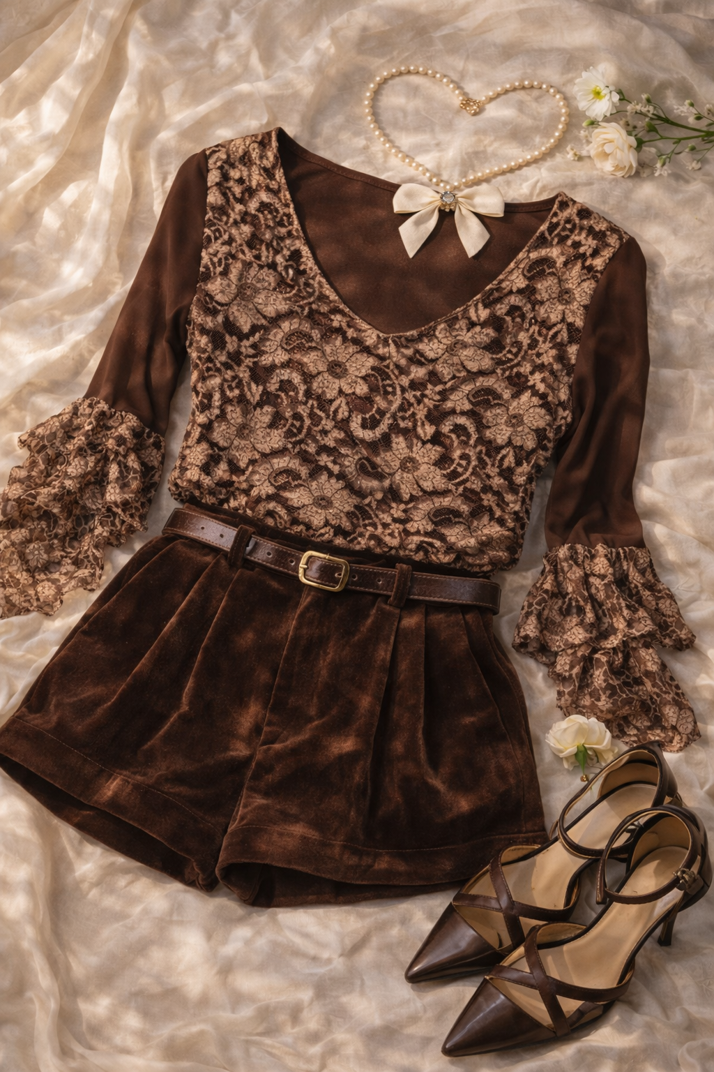 Y2K Romantic Dantel Bluz