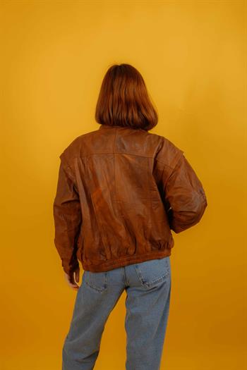 Vintage Unisex Bomber Leather Jacket