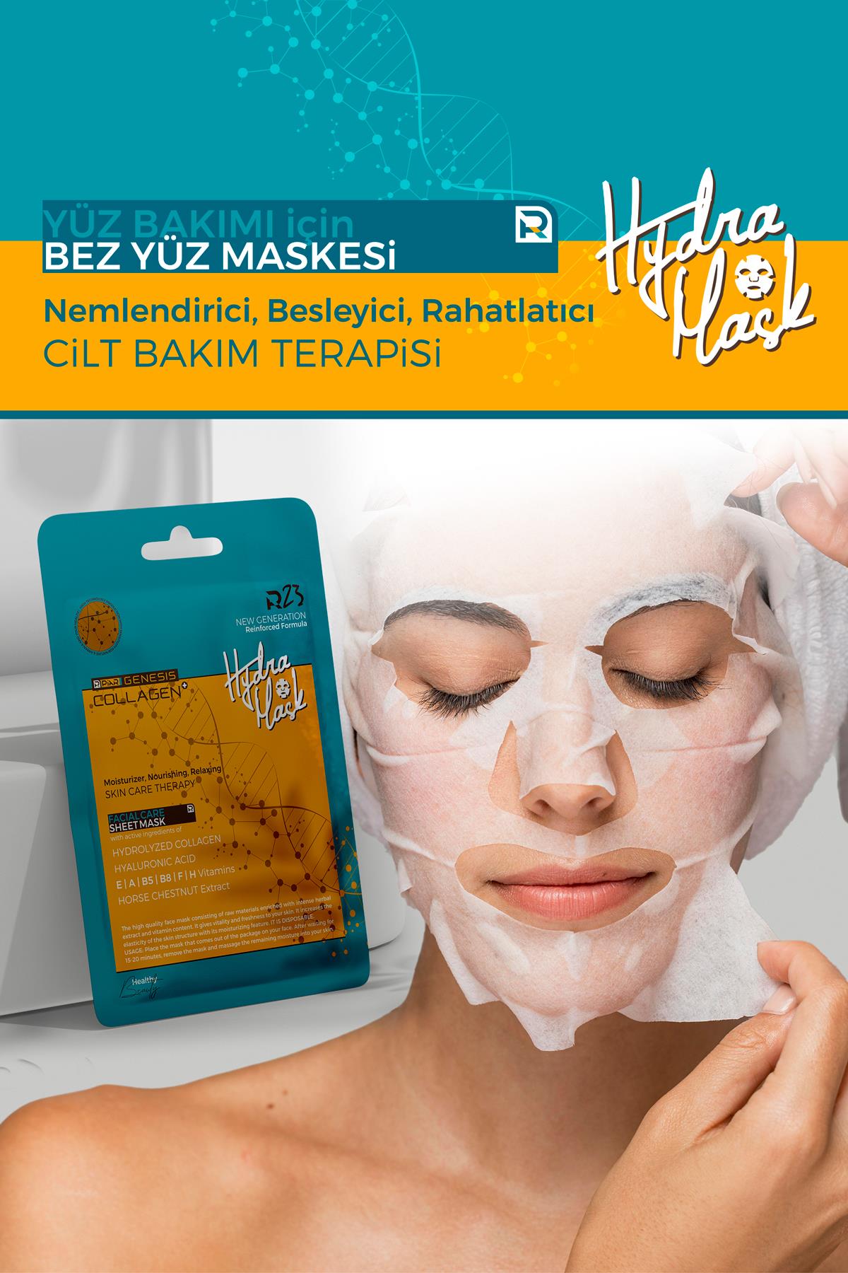 Piar Genesis Collagen Yüz Bakımı Tek Kullanımlık İçin Bez Maske