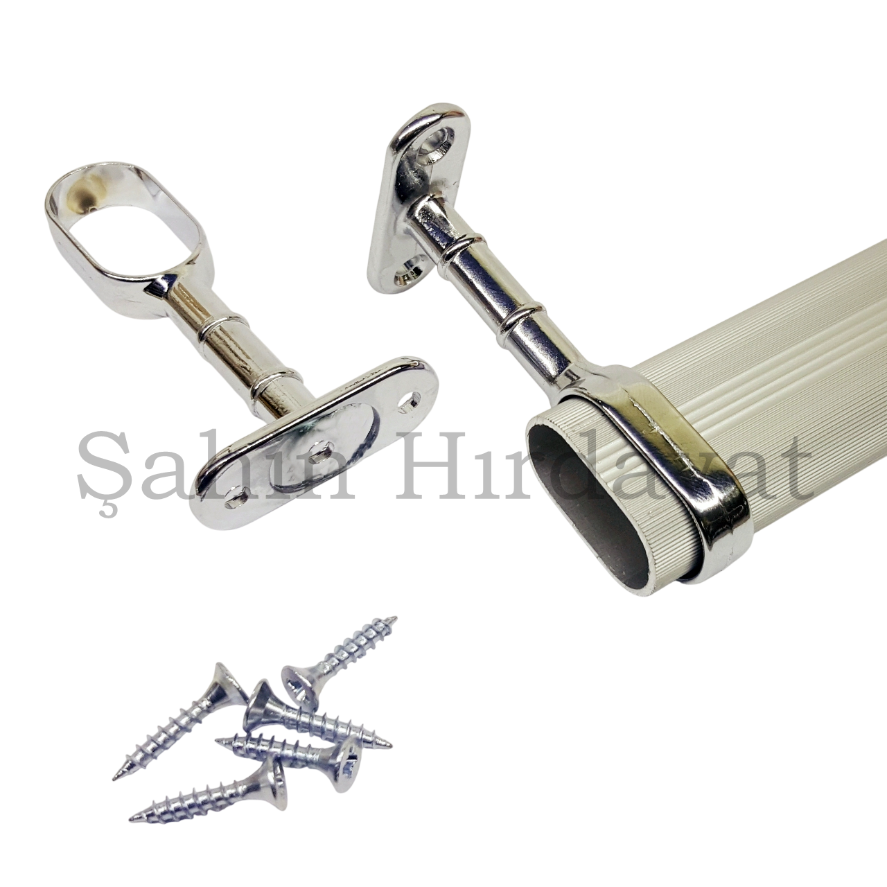 110 cm Gardırop Elbise Askı Borusu Alüminyum Dolap Borusu Oval