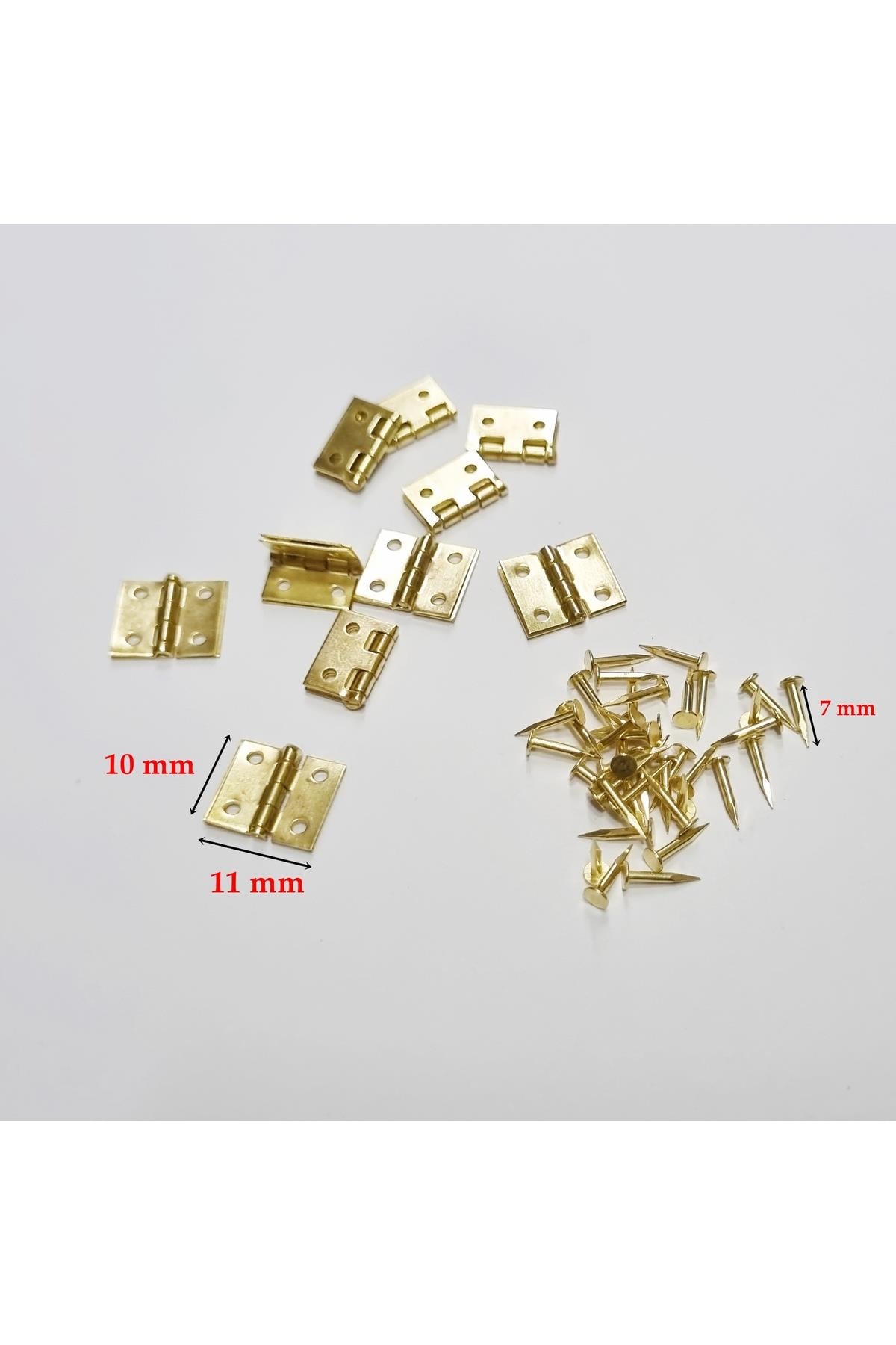 Sarı Küçük Menteşe Tavla Menteşesi Yaprak Menteşe 10 Adet (11 mm x 10 mm)