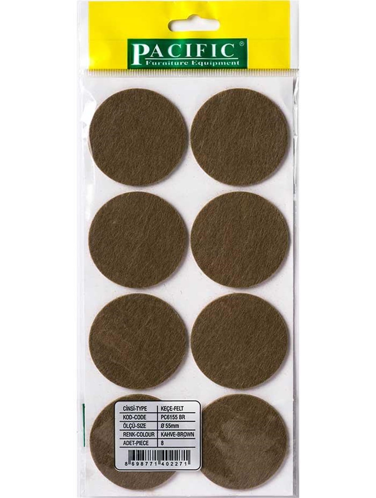 Yapışkanlı Masa Sandalye Keçesi Zemin Koruyucu Keçe Yuvarlak 1 Paket (50 mm)