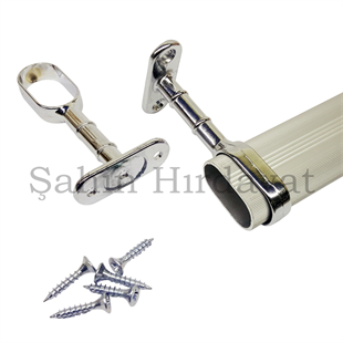 110 cm Gardırop Elbise Askı Borusu Alüminyum Dolap Borusu Oval