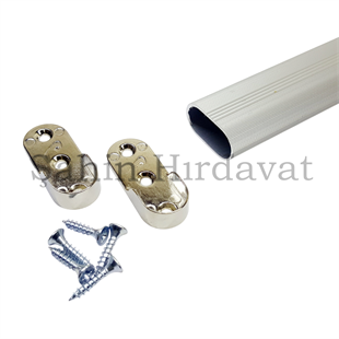 50 cm Gardırop Elbise Askı Borusu Alüminyum Dolap Borusu Oval