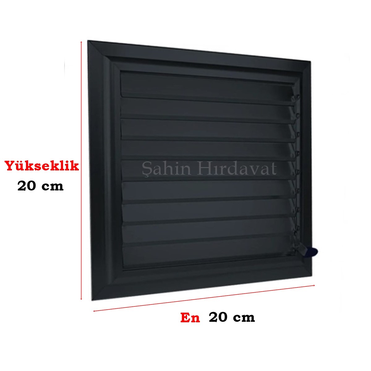 20 cm x 20 cm Alüminyum Hareketli Menfez Yüzeysel Banyo Wc Havalandırma Menfezi Antrasit