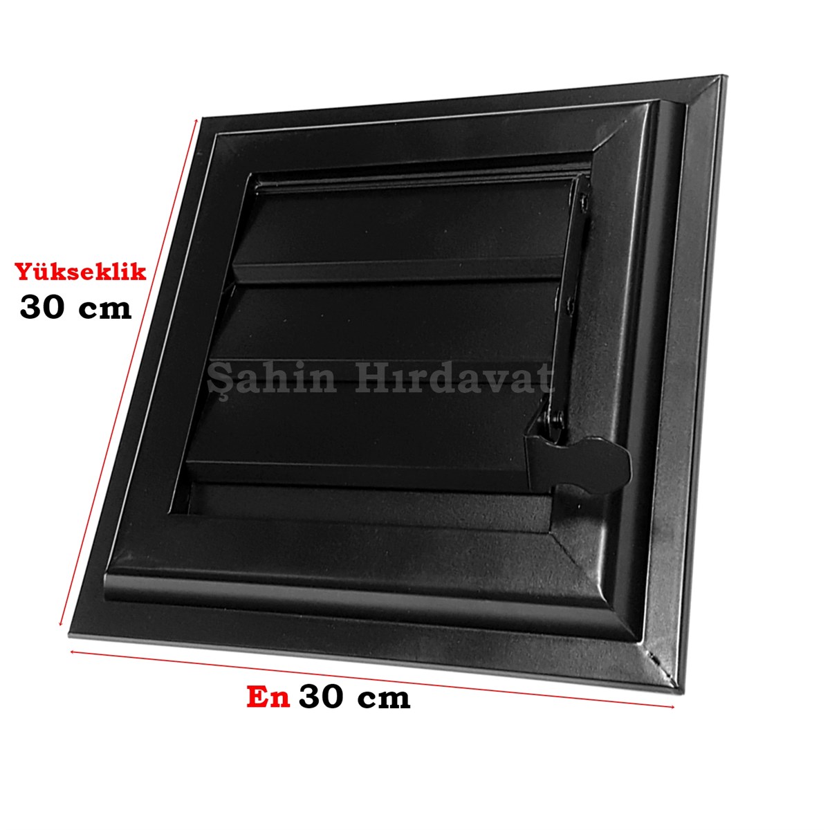 30 cm x 30 cm Alüminyum Hareketli Menfez Yüzeysel Banyo Wc Havalandırma Menfezi Mat Siyah