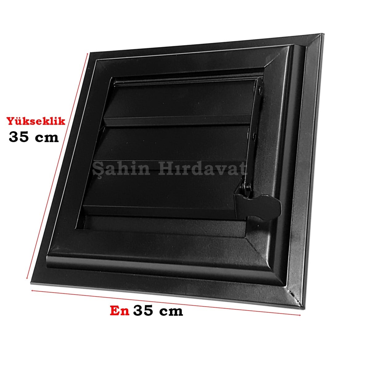 35 cm x 35 cm Alüminyum Hareketli Menfez Yüzeysel Banyo Wc Havalandırma Menfezi Mat Siyah