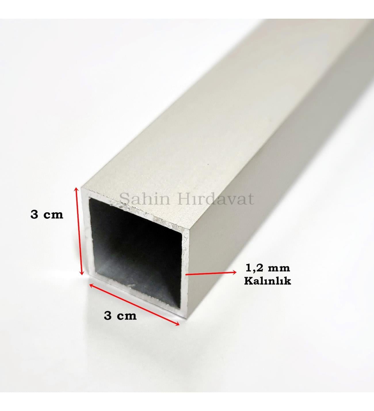 Alüminyum Kutu Profil Alüminyum Kare Profil 1,2 Mm Kalınlık ( 3 Cm X 3 Cm x 100 cm)