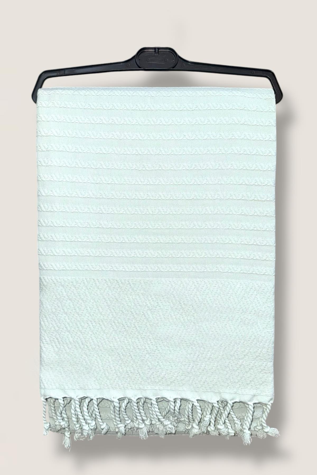 %100 PAMUK ÖRTÜ TV BATTANİYESİ ŞAL YEŞİL 97X163