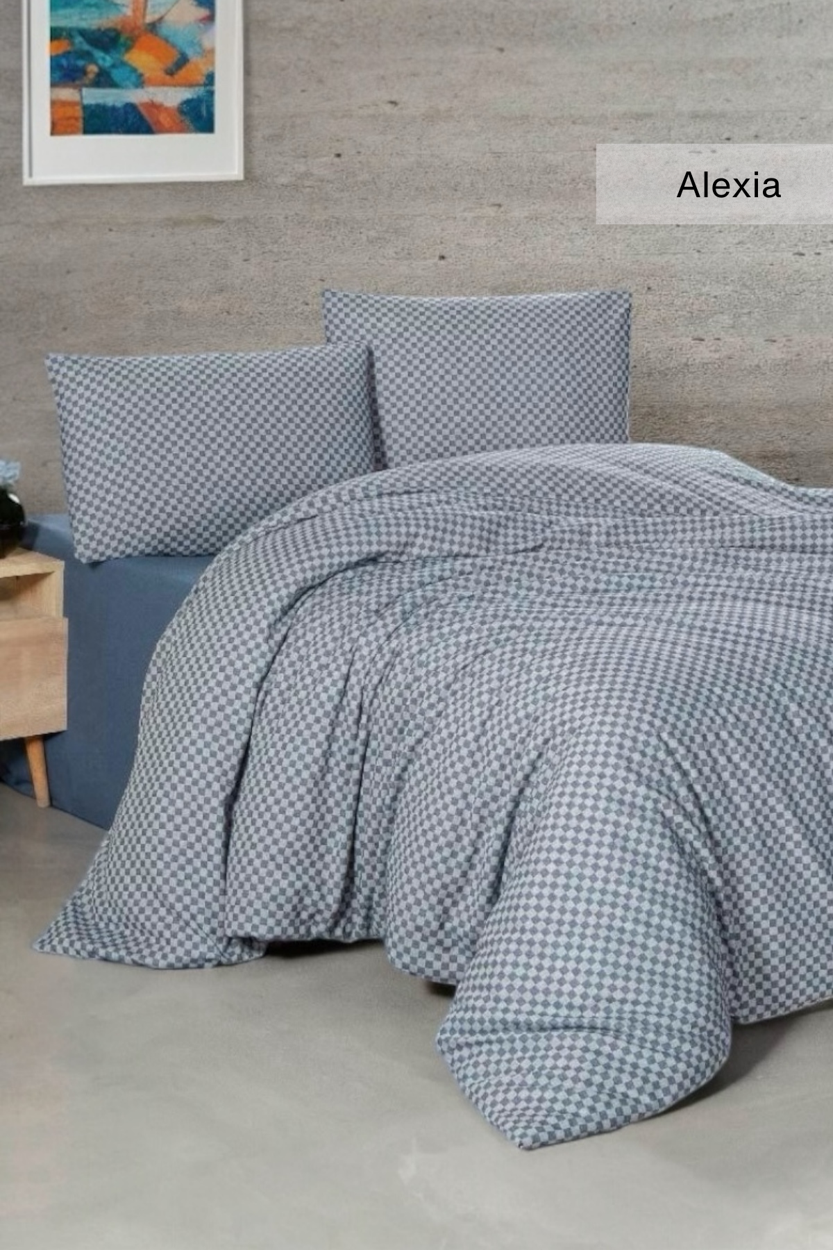 ÇİFT KİŞİLİK %100 PAMUK İPLİKTEN BOYALI NEVRESİM 200X220 ÇARŞAF 225X260 YASTIK KILIFI 50X70(2ADET) ALEXIA 