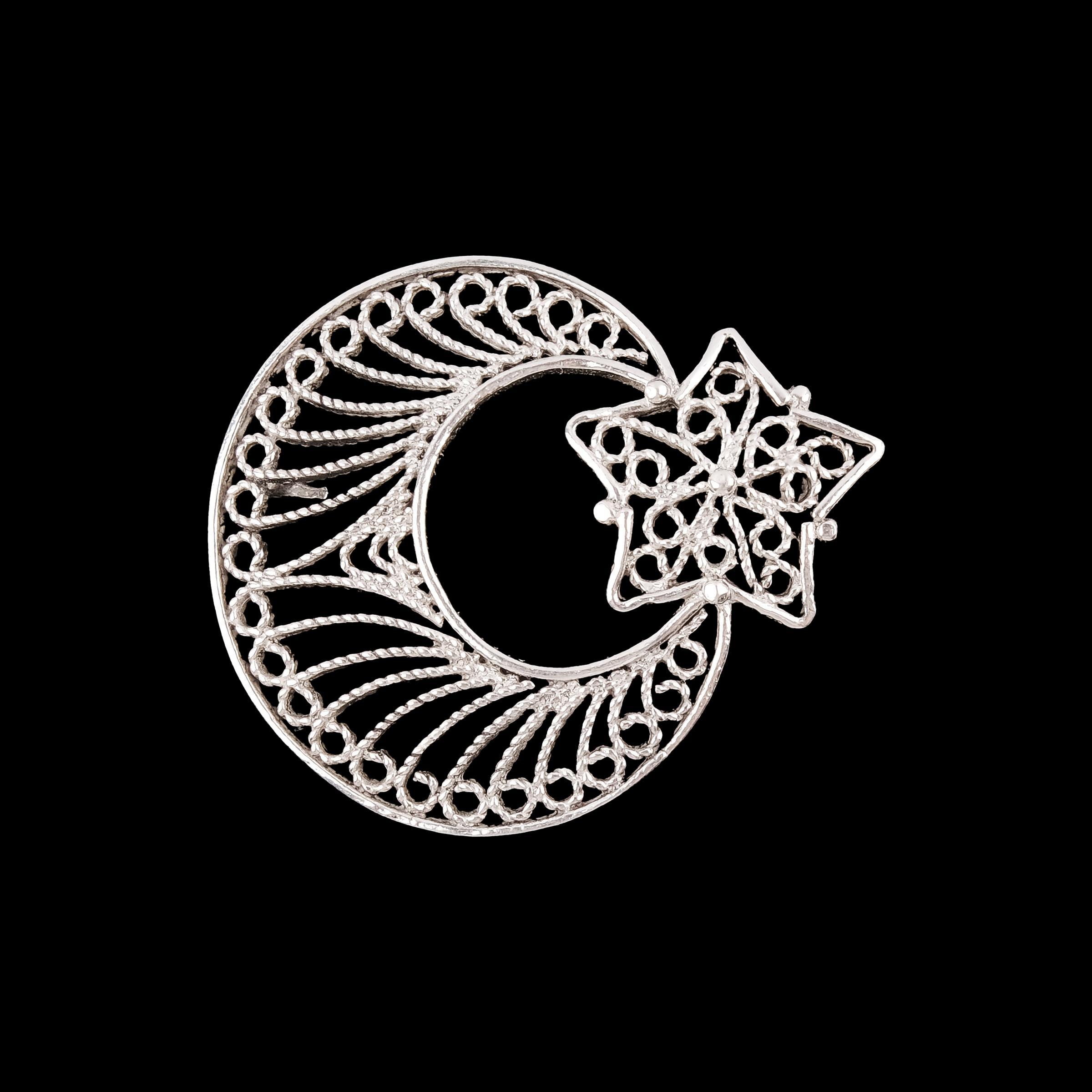 AY YILDIZ MOTİFLİ GÜMÜŞ BROŞLAR 3 (4,7 GR)