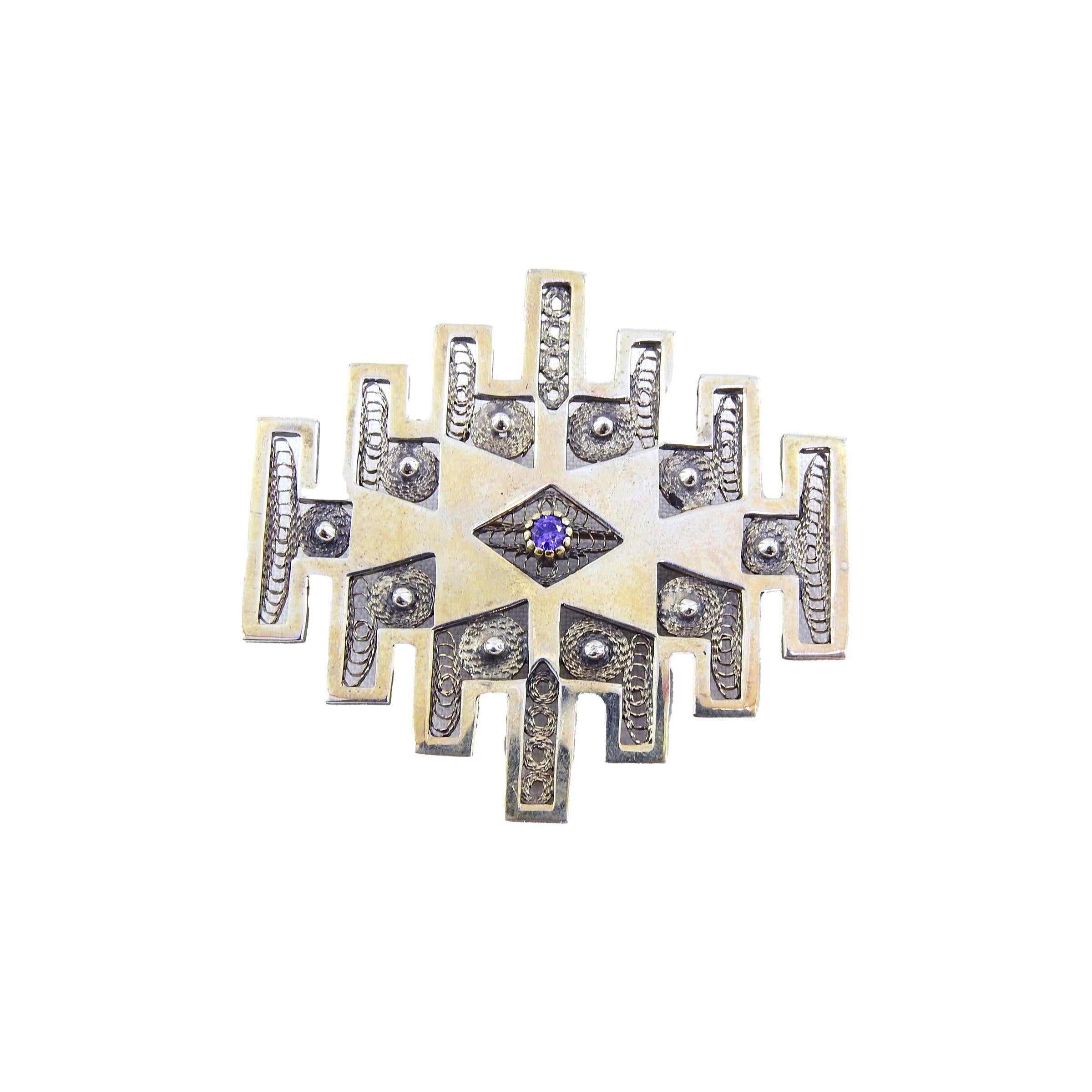 EL PARMAK MOTİFLİ BROŞ (7,8 GR)