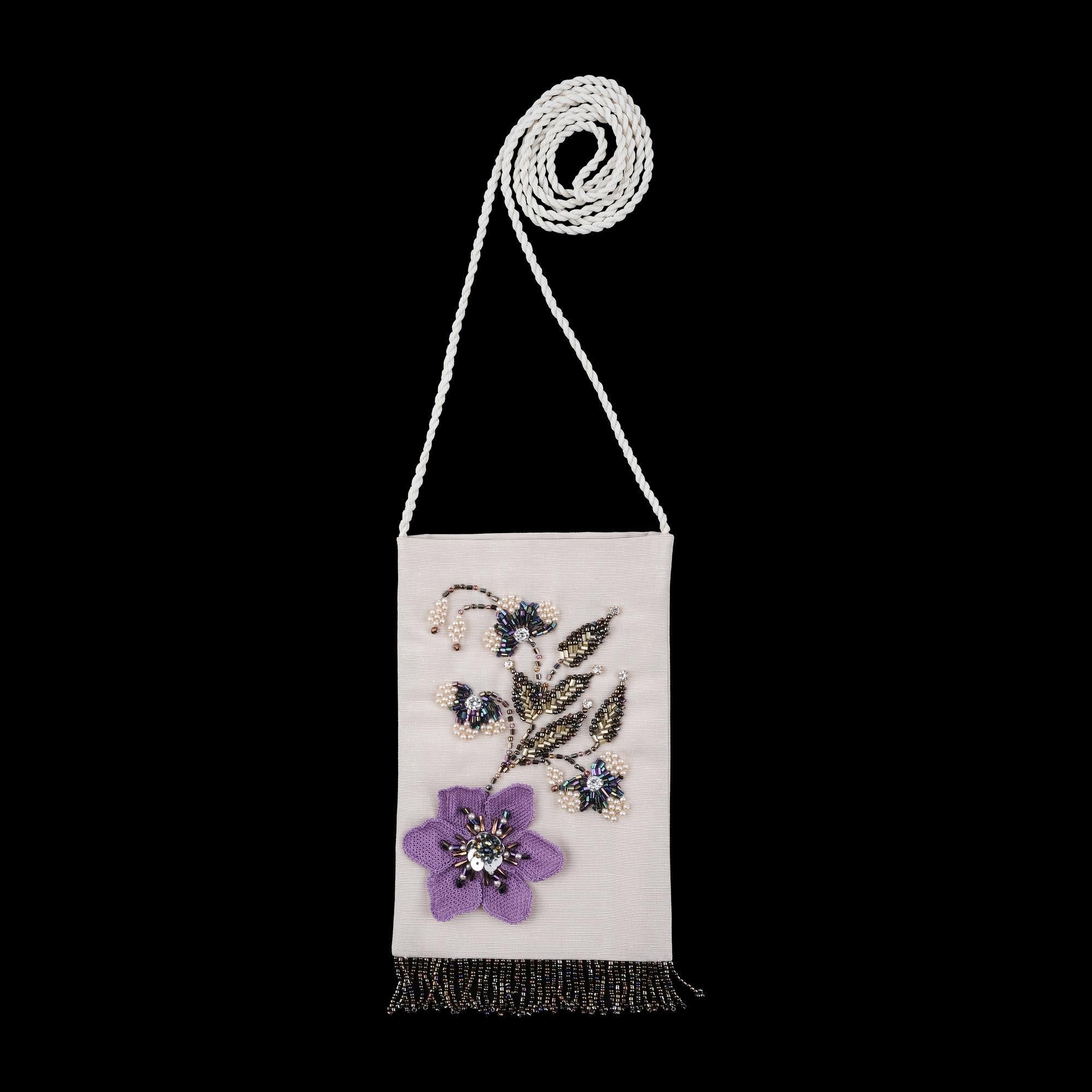 MOR ÇİÇEKLİ ÇANTA