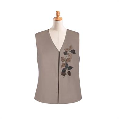 DERİ YAPRAK SÜSLEMELİ YELEK