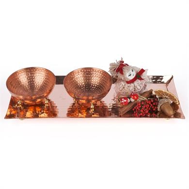 DİKDÖRTGEN BAKIR MUMLUK SETİ